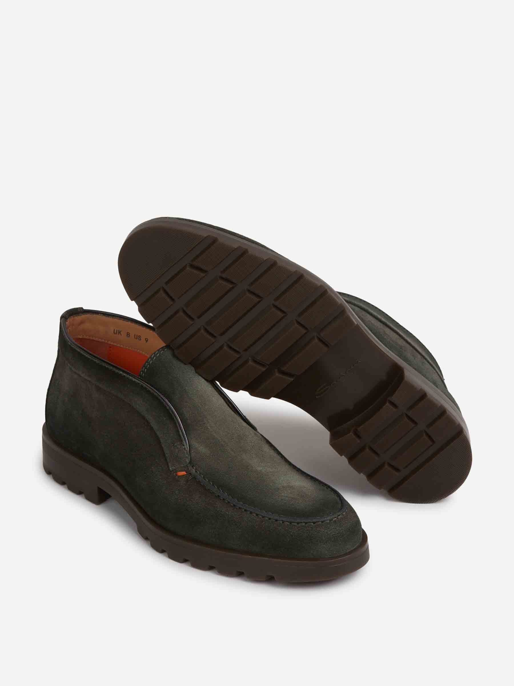 Santoni Hombre Barcelona Botines Mocasines Ante color Verde Jungla sku 618-000008 01 - Foto 4