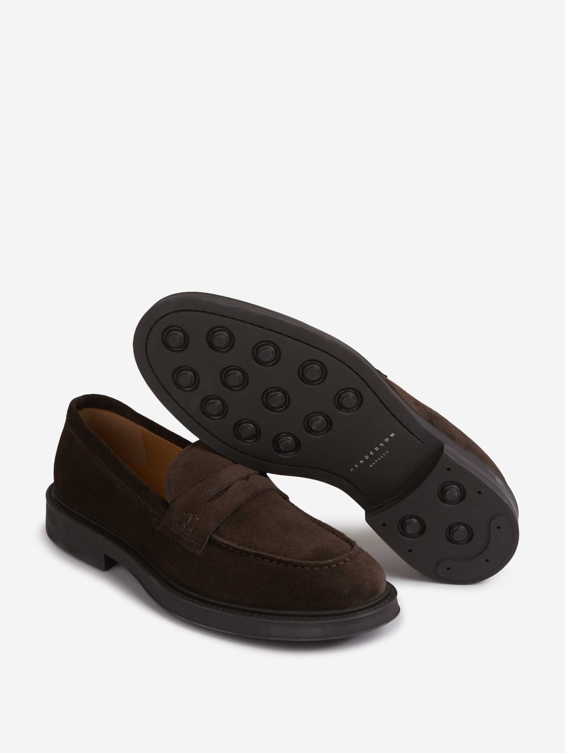 Henderson Baracco Hombre Barcelona Mocasines Piel Ante color Marrón Oscuro sku 618-000012 01 - Foto 4