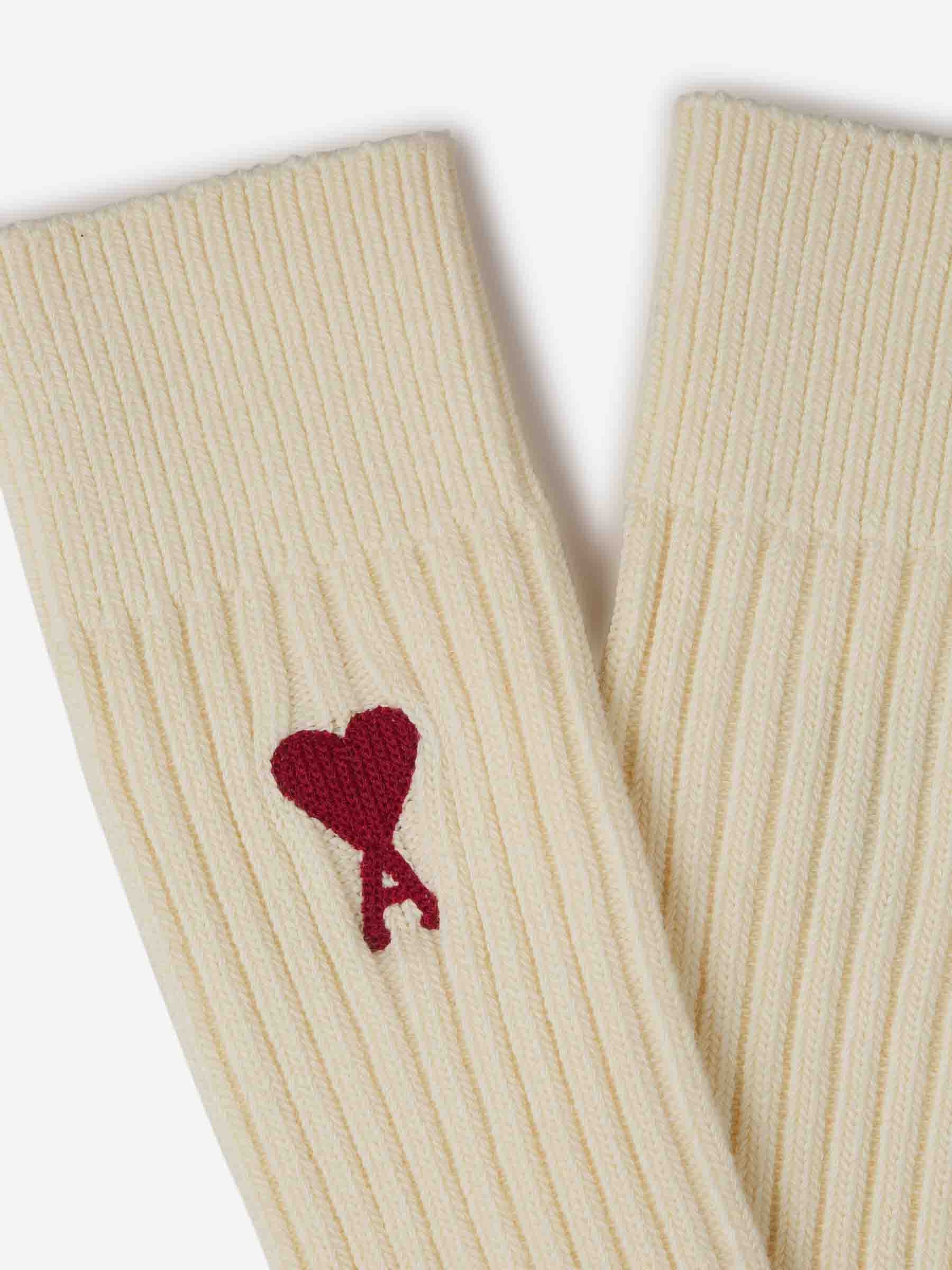 Ami Paris Hombre Barcelona Calcetines Lisos Algodón color Crema sku 642-000529 02 - Foto 3