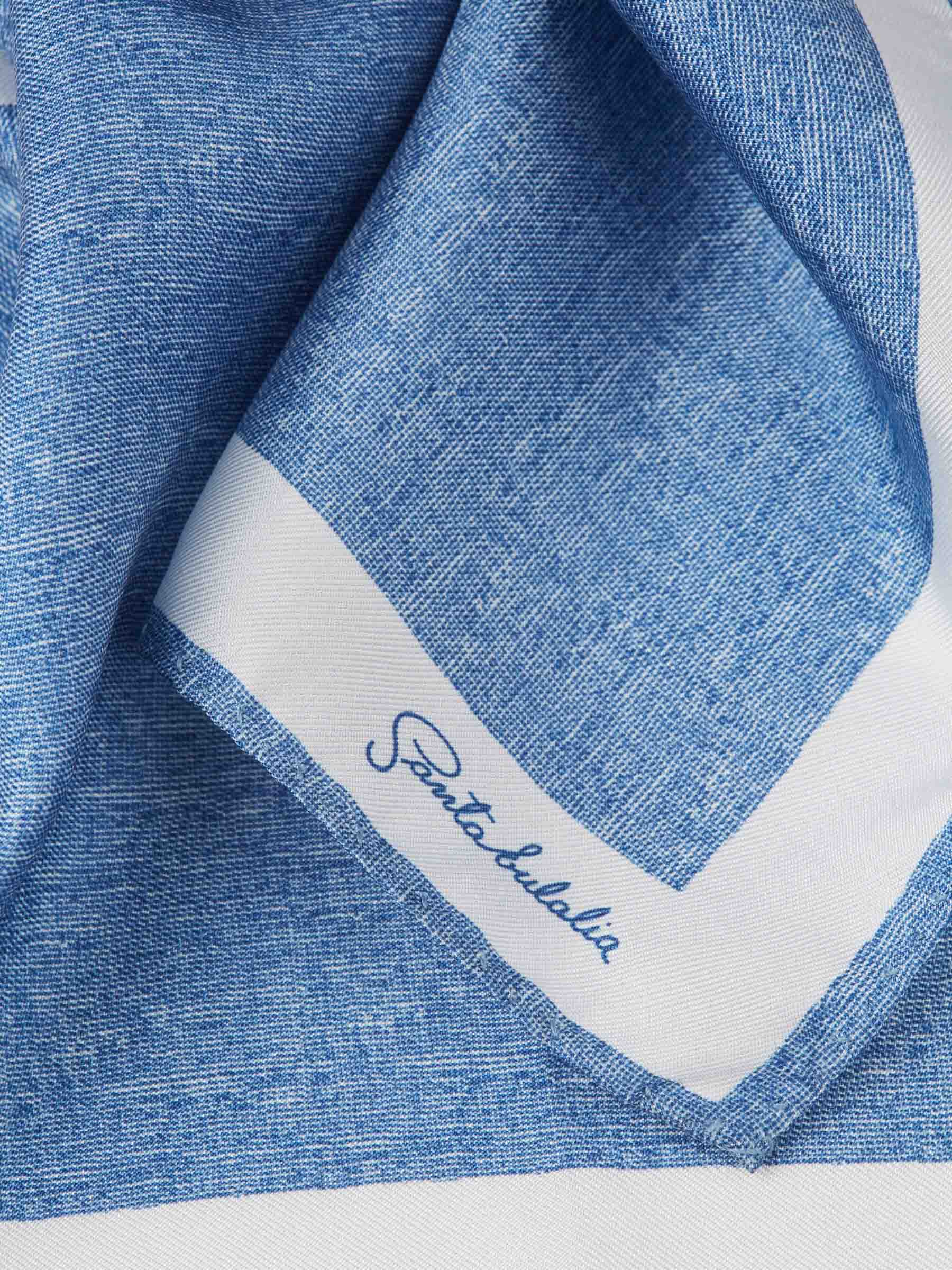 Santa Eulalia Hombre Barcelona Pañuelo Jaspeado Seda color Azul sku 654-000318 01 - Foto 3