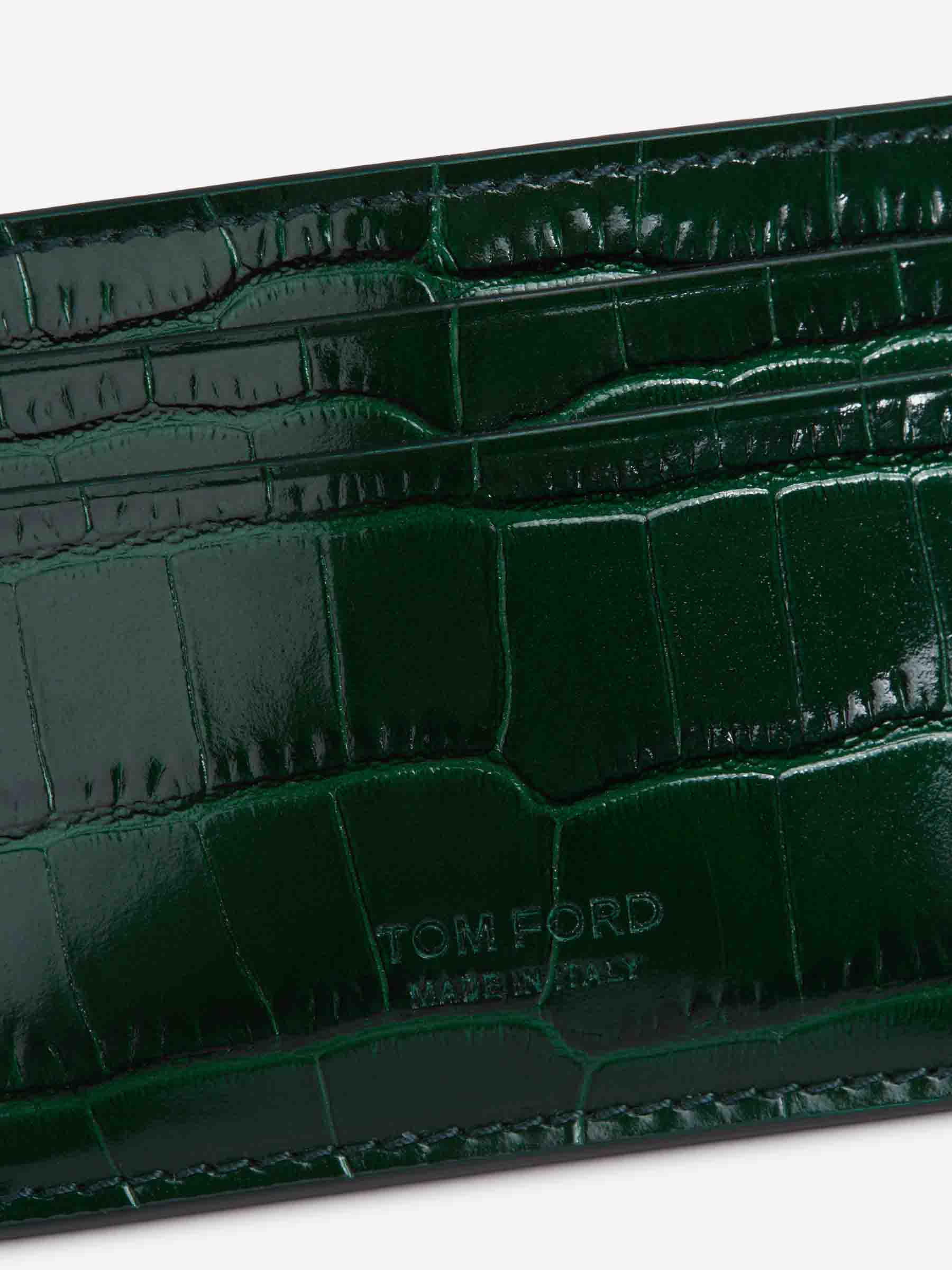 Tom Ford Hombre Barcelona Tarjetero Piel color Verde Oscuro sku 691-001536 02 - Foto 4
