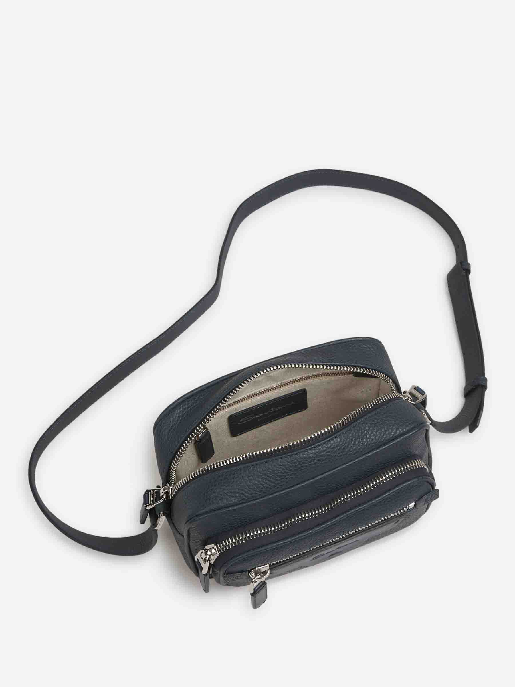 Santoni Hombre Barcelona Bolso Hombro Piel color Azul Marino sku 692-001969 01 - Foto 3