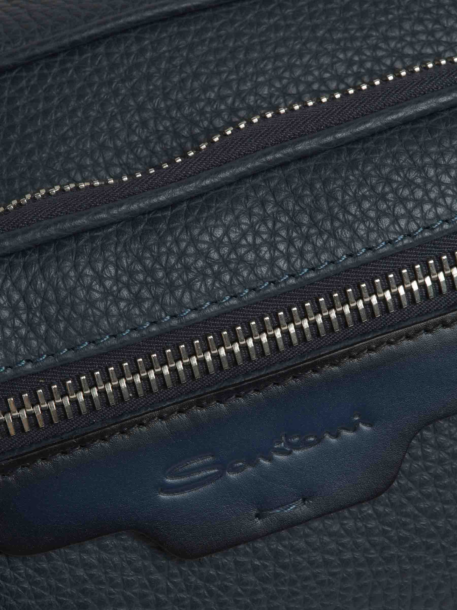 Santoni Hombre Barcelona Bolso Hombro Piel color Azul Marino sku 692-001969 01 - Foto 4