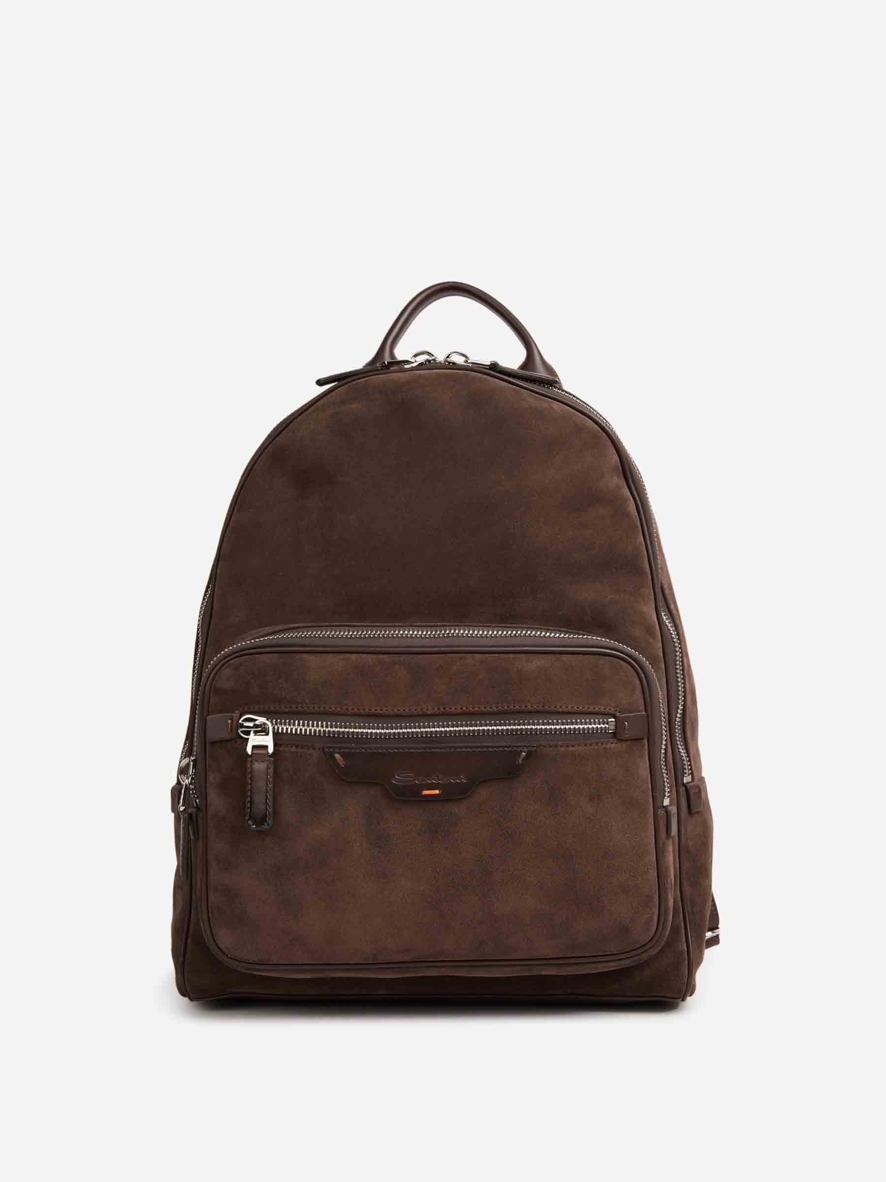 Santoni Hombre Barcelona Mochila Piel Ante color Marrón Oscuro sku 692-002025 01 - Foto 1