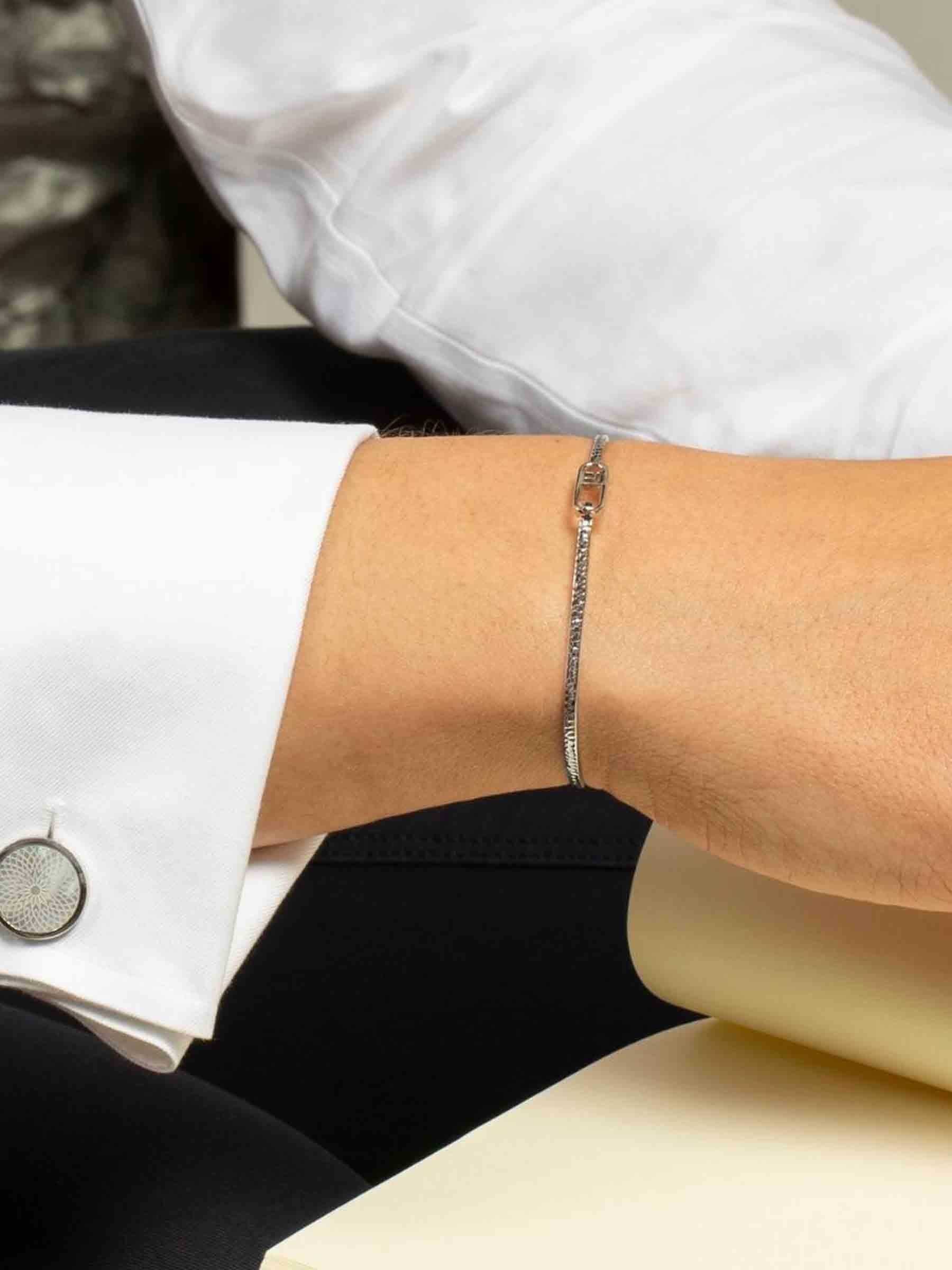 Tateossian Hombre Barcelona Gemelos Rotondo Guilloche color Blanco sku 696-000625 01 - Foto 2