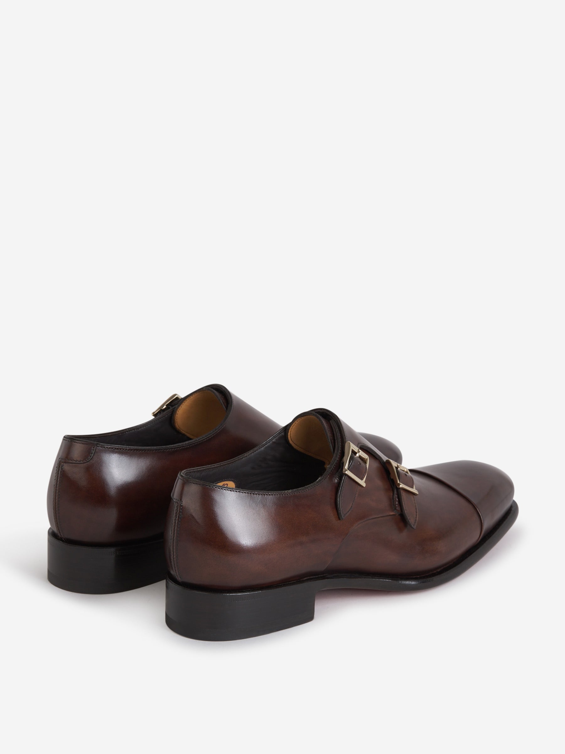 Santoni Hombre Barcelona Zapatos Doble Hebilla color Marrón Oscuro sku 611-003823 02 - Foto 3