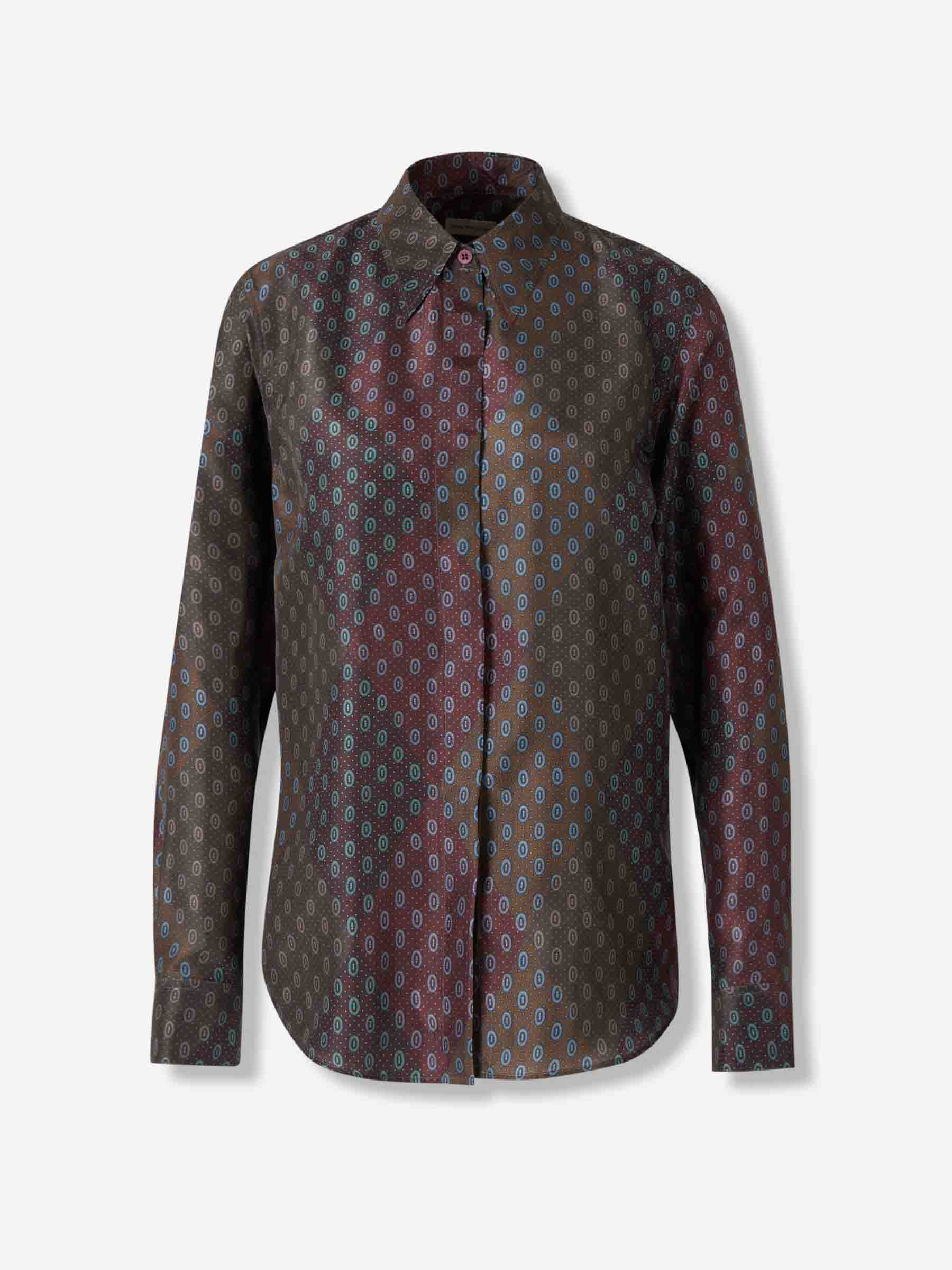 Dries Van Noten Mujer Barcelona Blusa Seda Estampada color Burdeos sku 701-002318 01 - Foto 1
