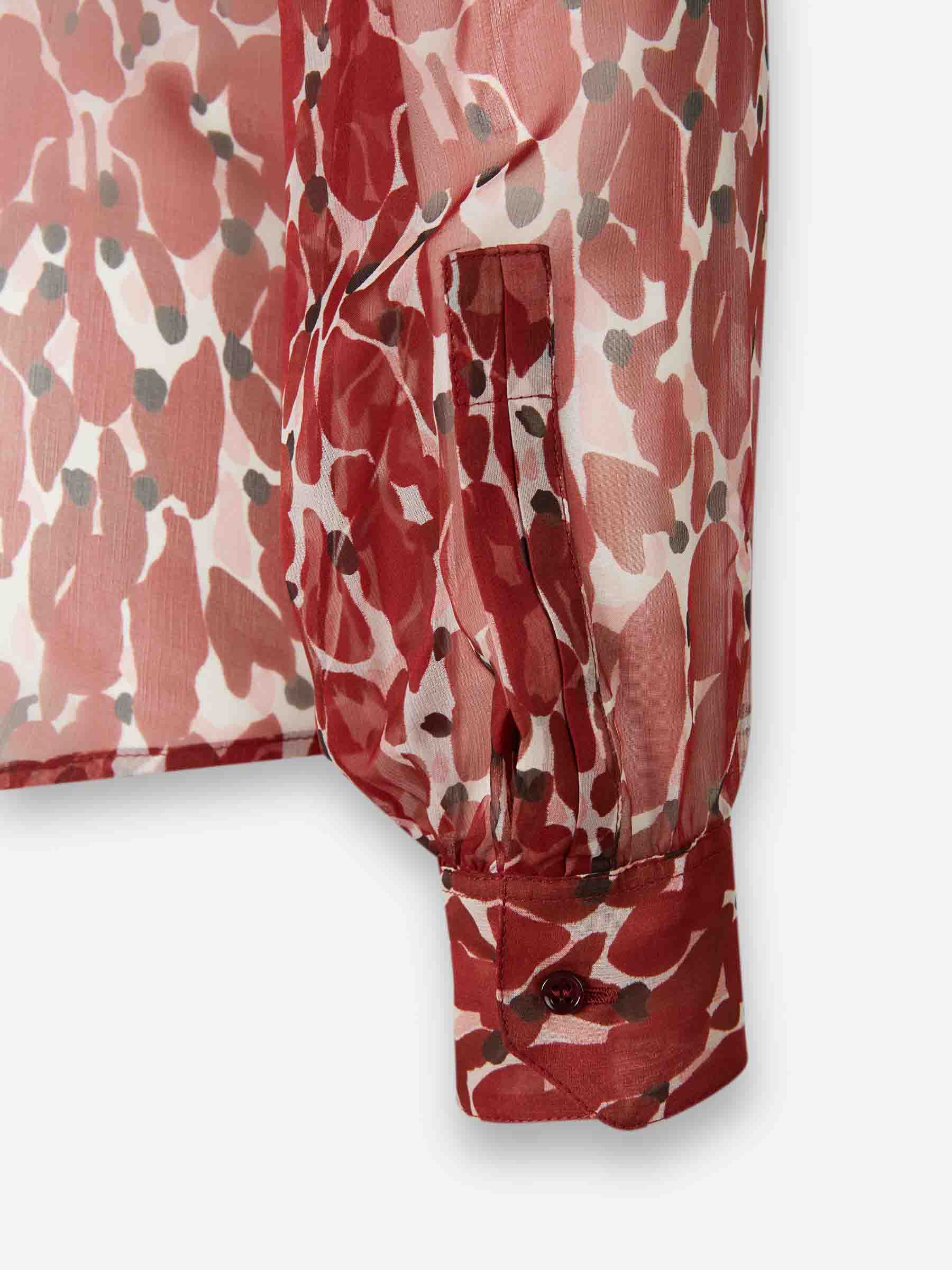 Saint Laurent Mujer Barcelona Camisa Seda Estampado color Rojo sku 701-002339 01 - Foto 4