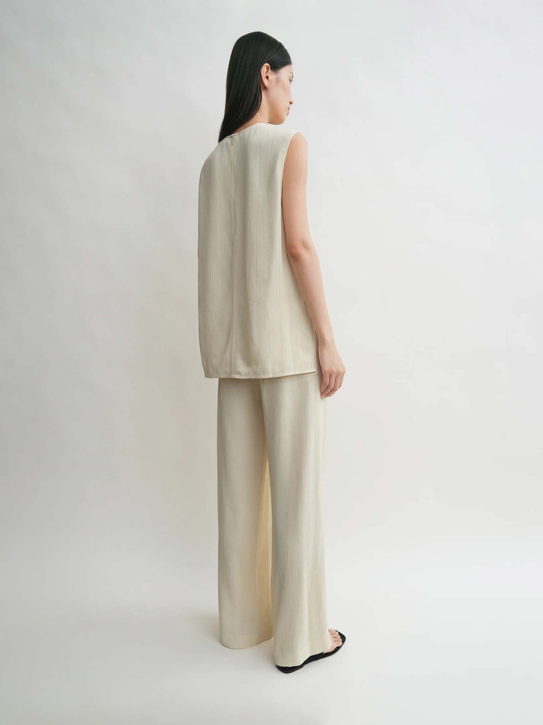 TOTEME Mujer Barcelona Blusa Rayas Lino color Amarillo Claro sku 702-000479 01 - Foto 3