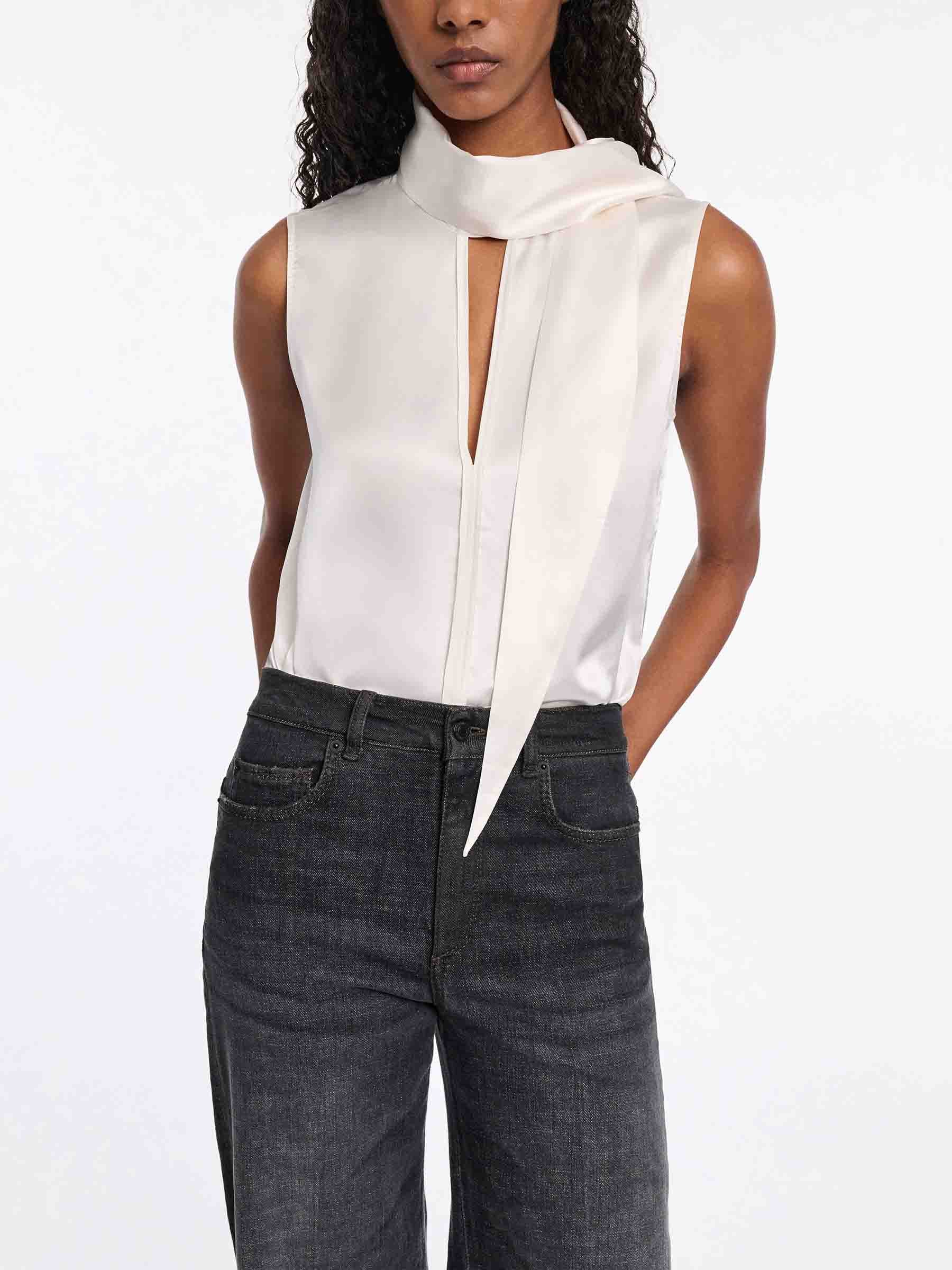 Dorothee Schumacher Mujer Barcelona Blusa Seda Lazo color Blanco sku 702-000494 01 - Foto 2