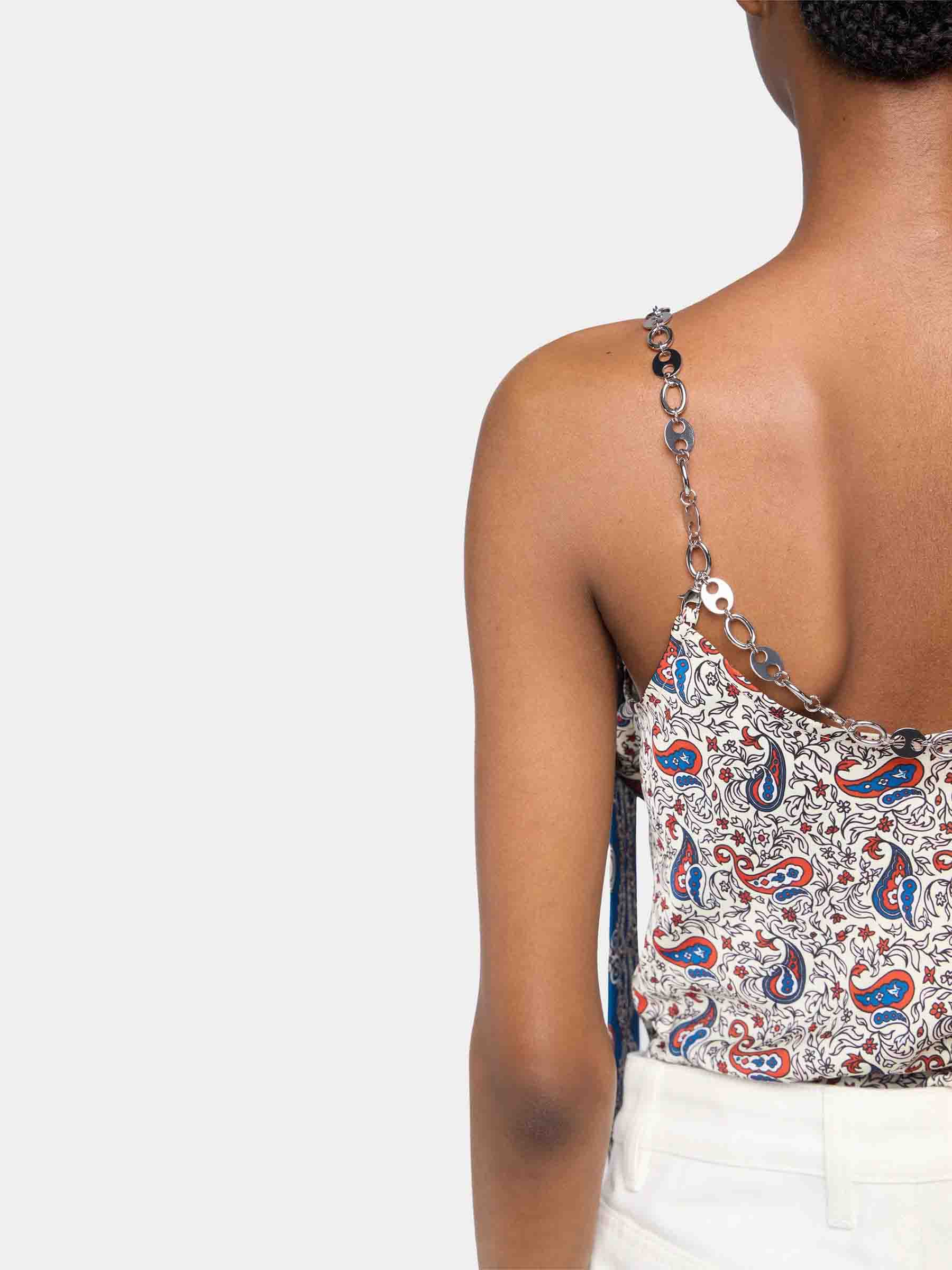 Rabanne Mujer Barcelona Top Satén Estampado color Crema sku 703-002419 01 - Foto 4