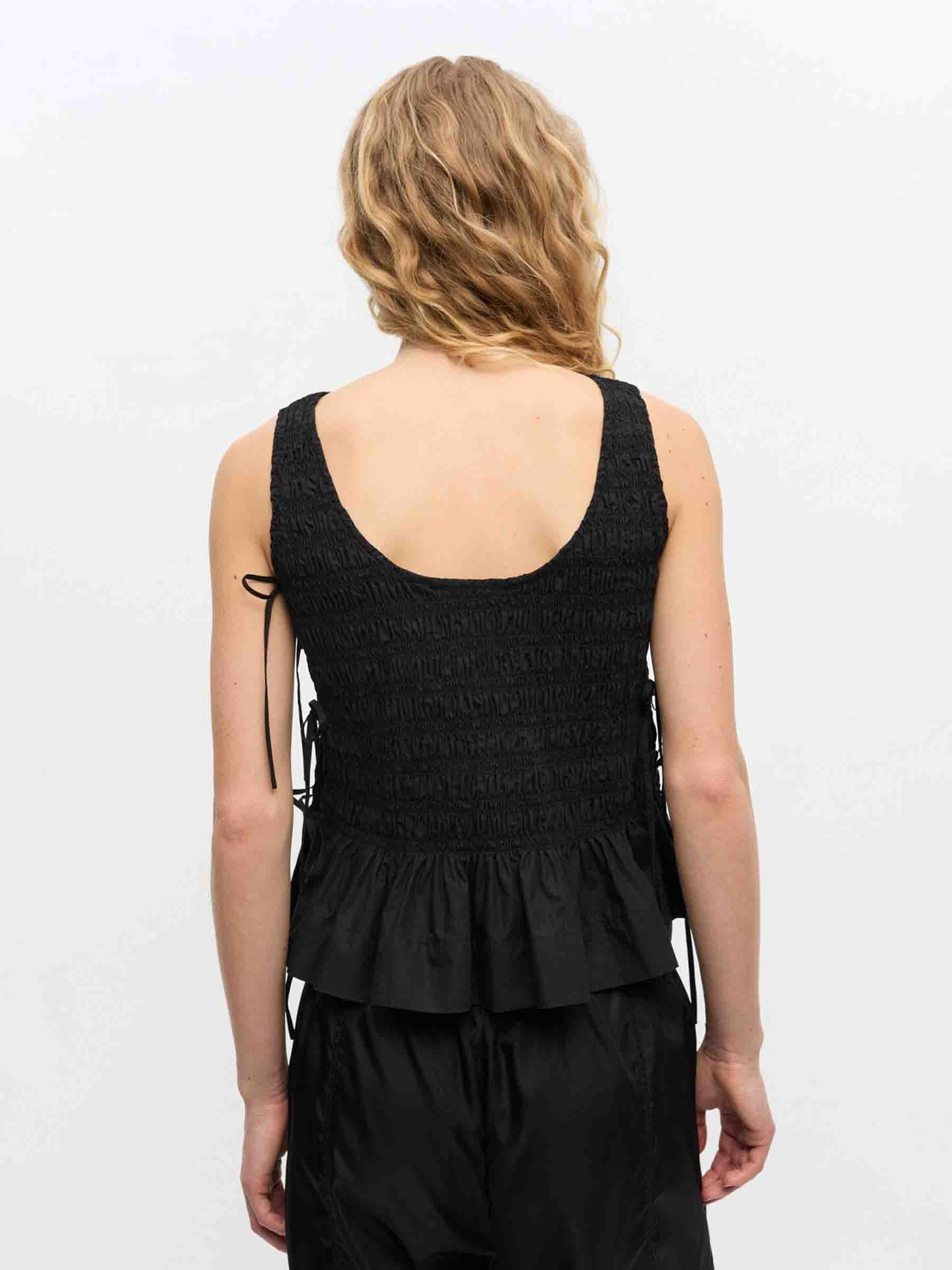 Ganni Mujer Barcelona Top Smock color Negro sku 703-002502 01 - Foto 3