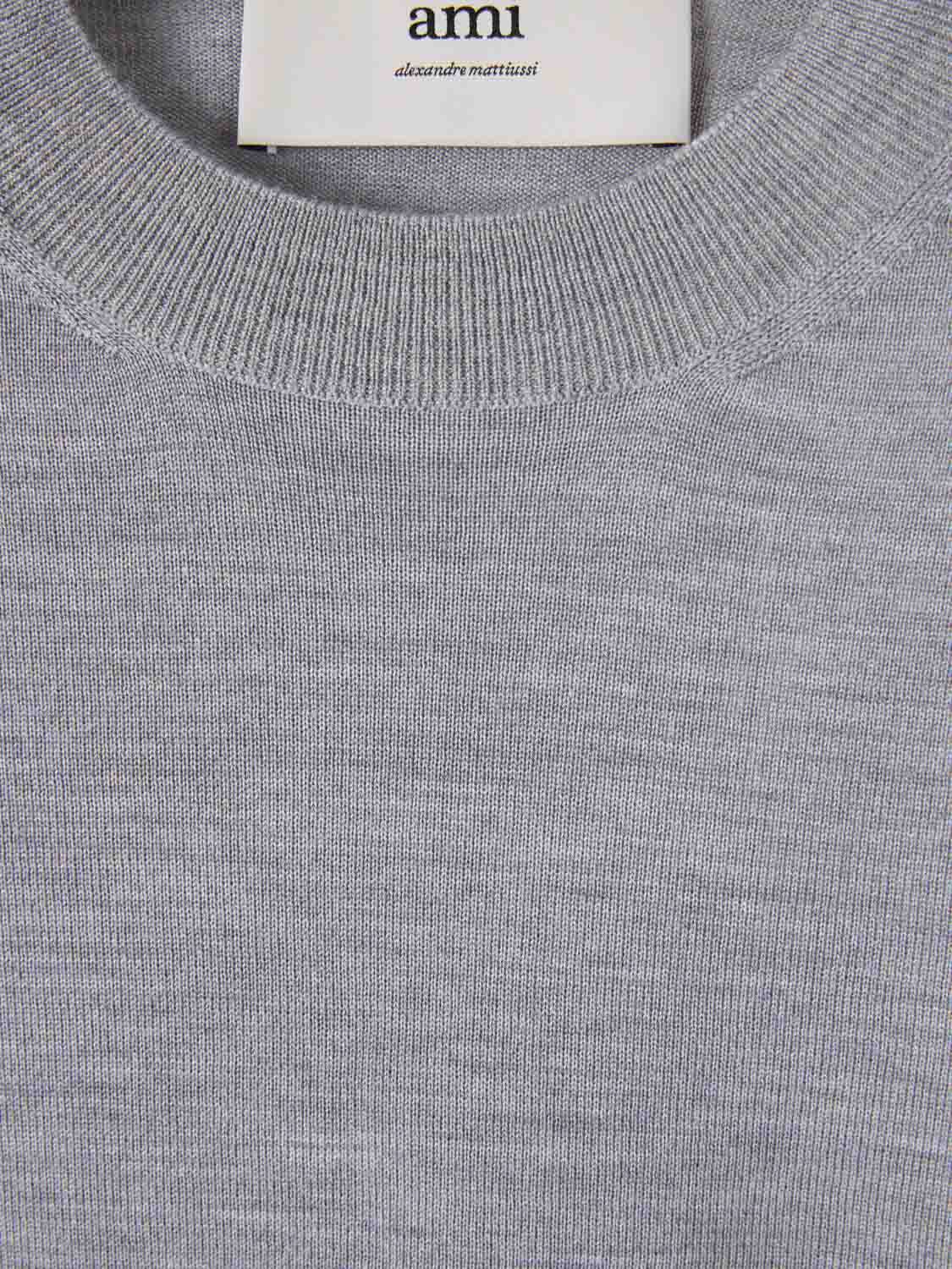 Ami Paris Mujer Barcelona Jersey Cuello Redondo color Gris sku 711-003367 02 - Foto 3