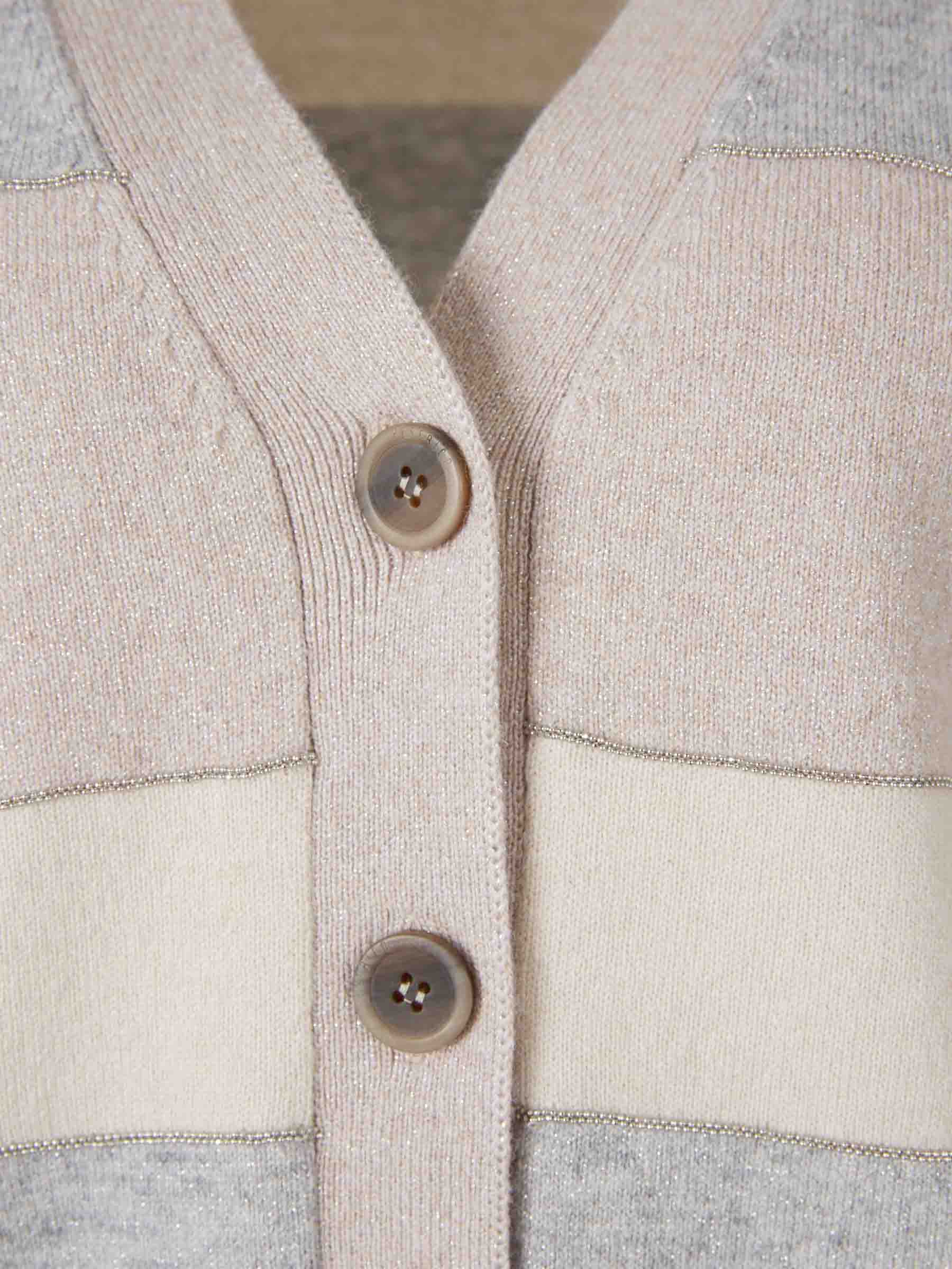 Peserico Mujer Barcelona Cárdigan Punto Listado color Beige sku 713-000353 01 - Foto 3