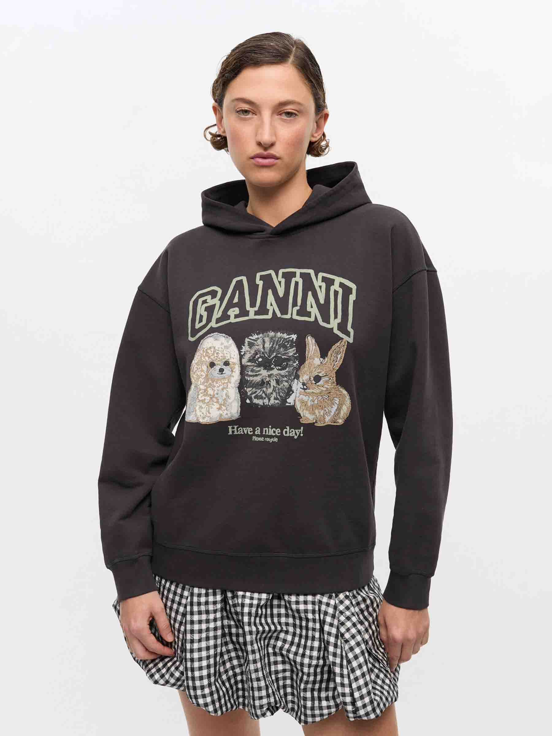Ganni Mujer Barcelona Sudadera Capucha Estampado color Gris Antracita sku 715-000196 01 - Foto 3