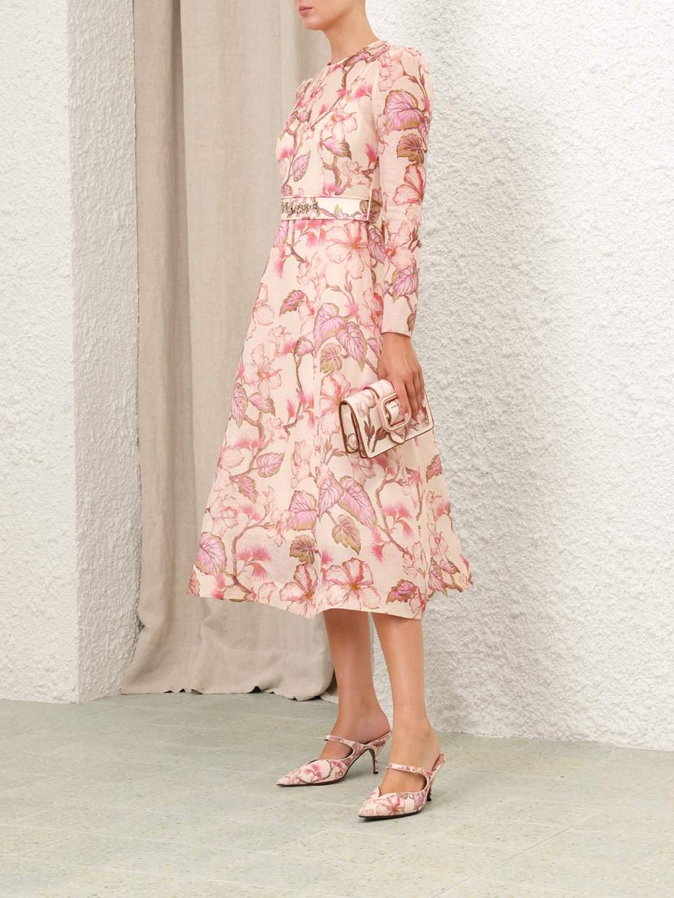 zimmermann pink floral midi dress Floral Midi Dress Zimmermann