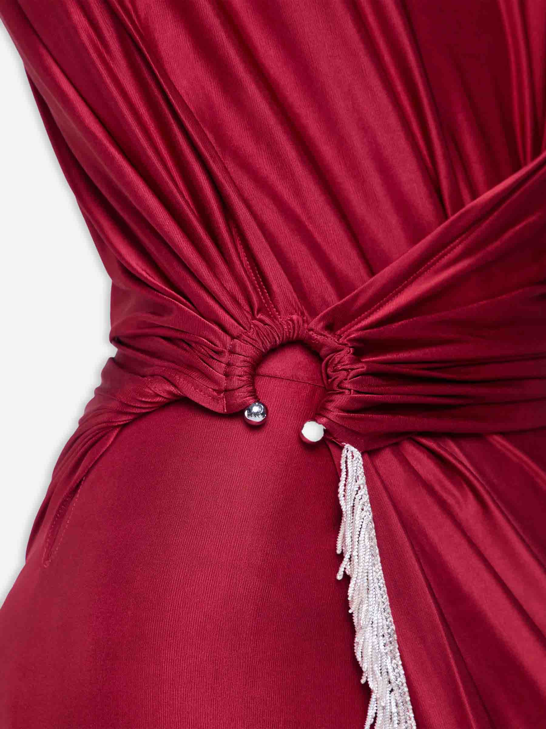 Rabanne Mujer Barcelona Vestido Maxi Jersey color Burdeos sku 721-000533 01 - Foto 5