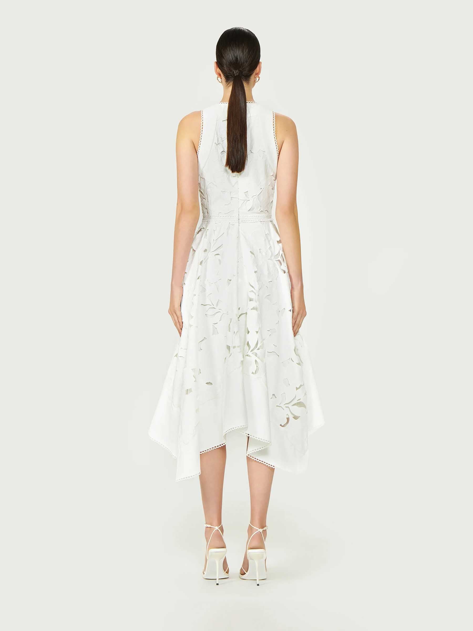 Costarellos Mujer Barcelona Vestido Midi Arianne color Blanco sku 721-000604 01 - Foto 3