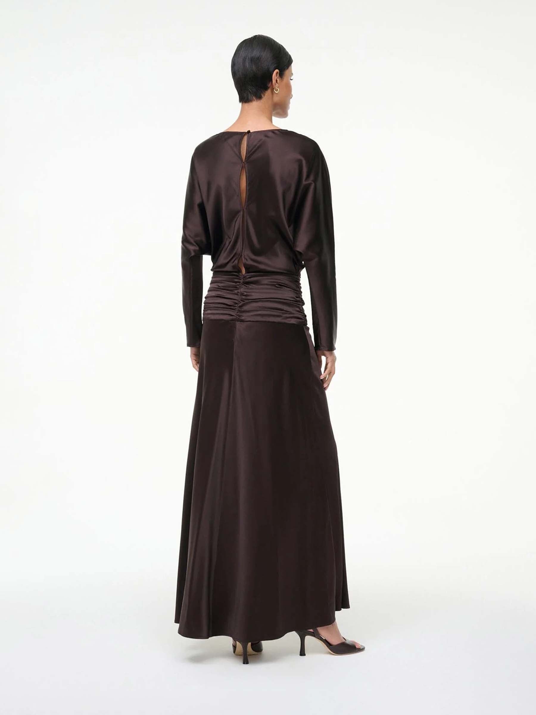 Staud Mujer Barcelona Vestido Maxi Freda color Marrón Oscuro sku 721-000640 01 - Foto 3
