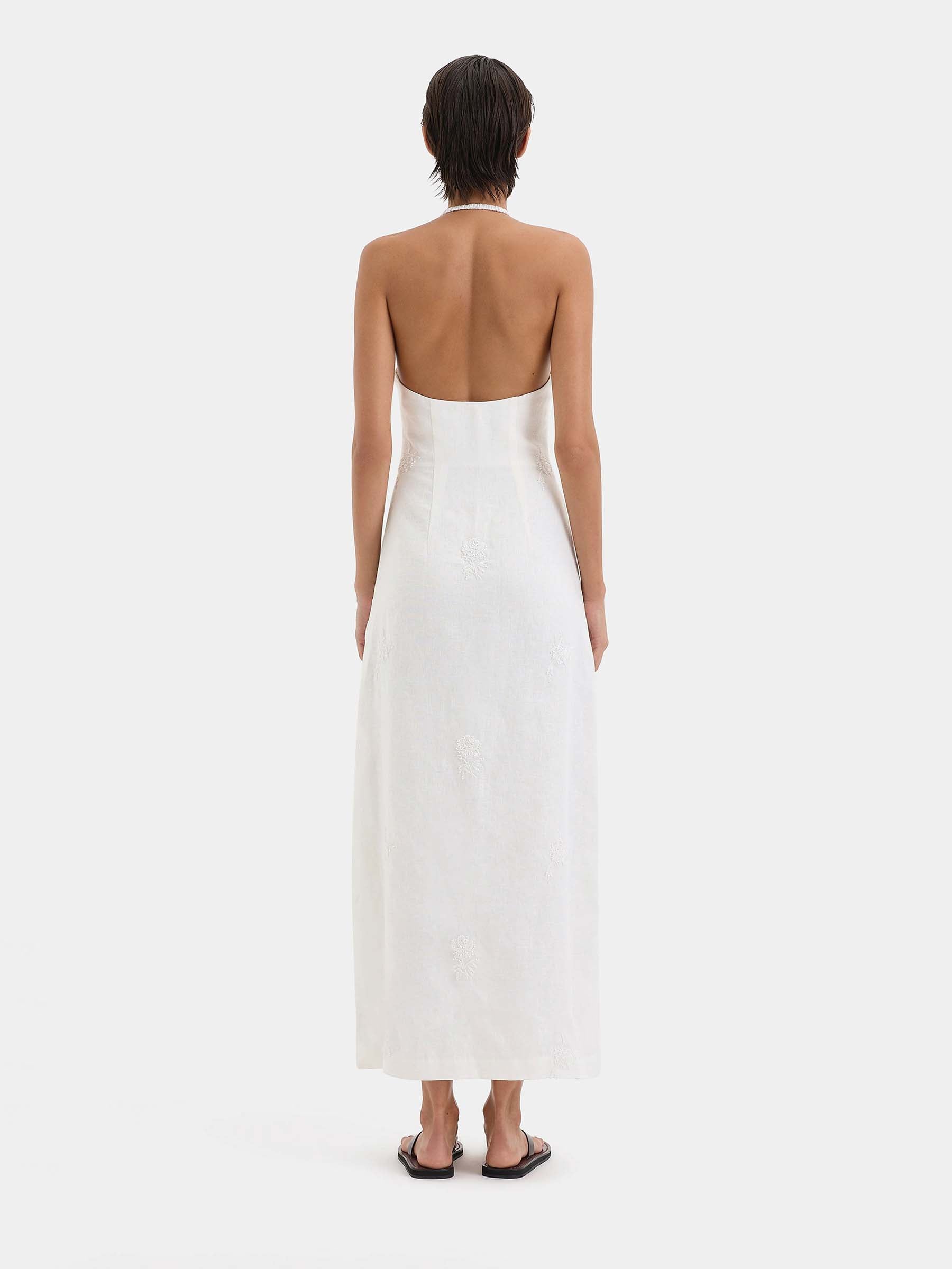 SIR. Mujer Barcelona Vestido Halter Lino color Blanco sku 721-000647 01 - Foto 3