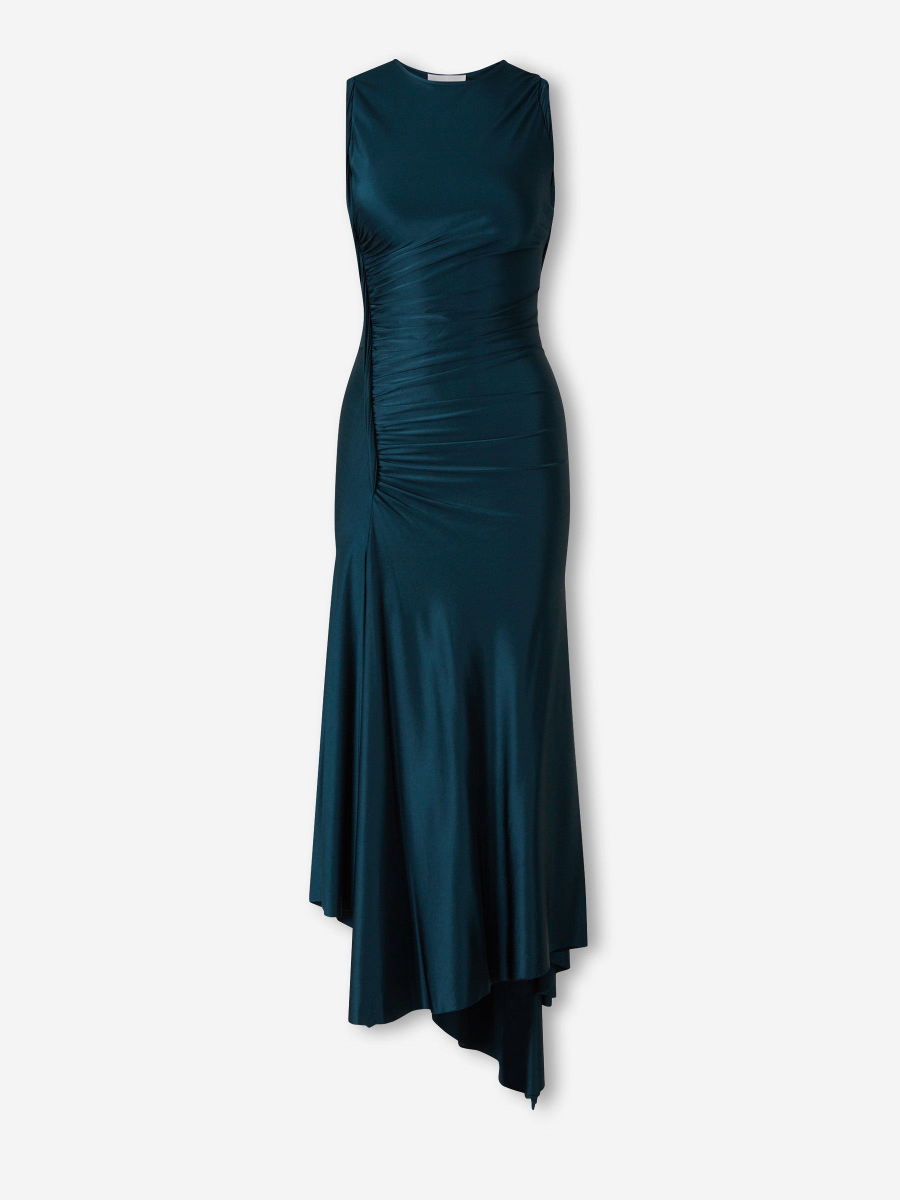 victoria beckham draped midi dress Draped pleated ribbed-knit and crepe midi dress - baby pink