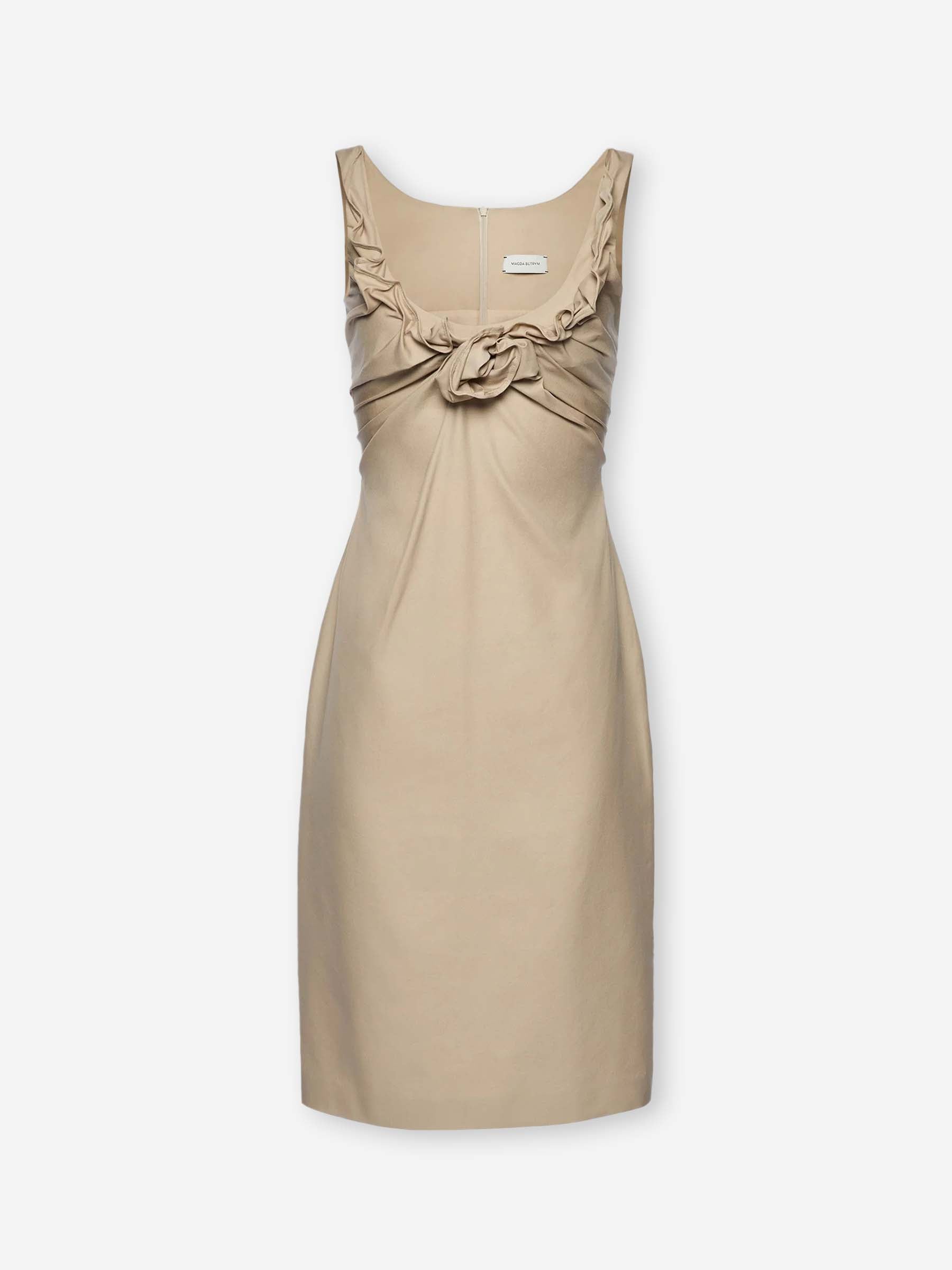 magda butrym midi dress Ruffled ruched jersey midi dress in black - Magda Butrym
