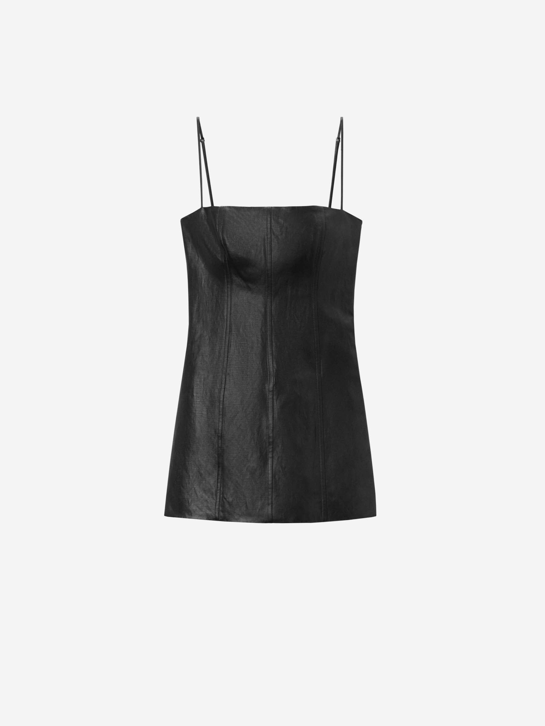 princess polly baby blue dress Alexander Wang Stretch Leather Halter Dress in Black main image 1