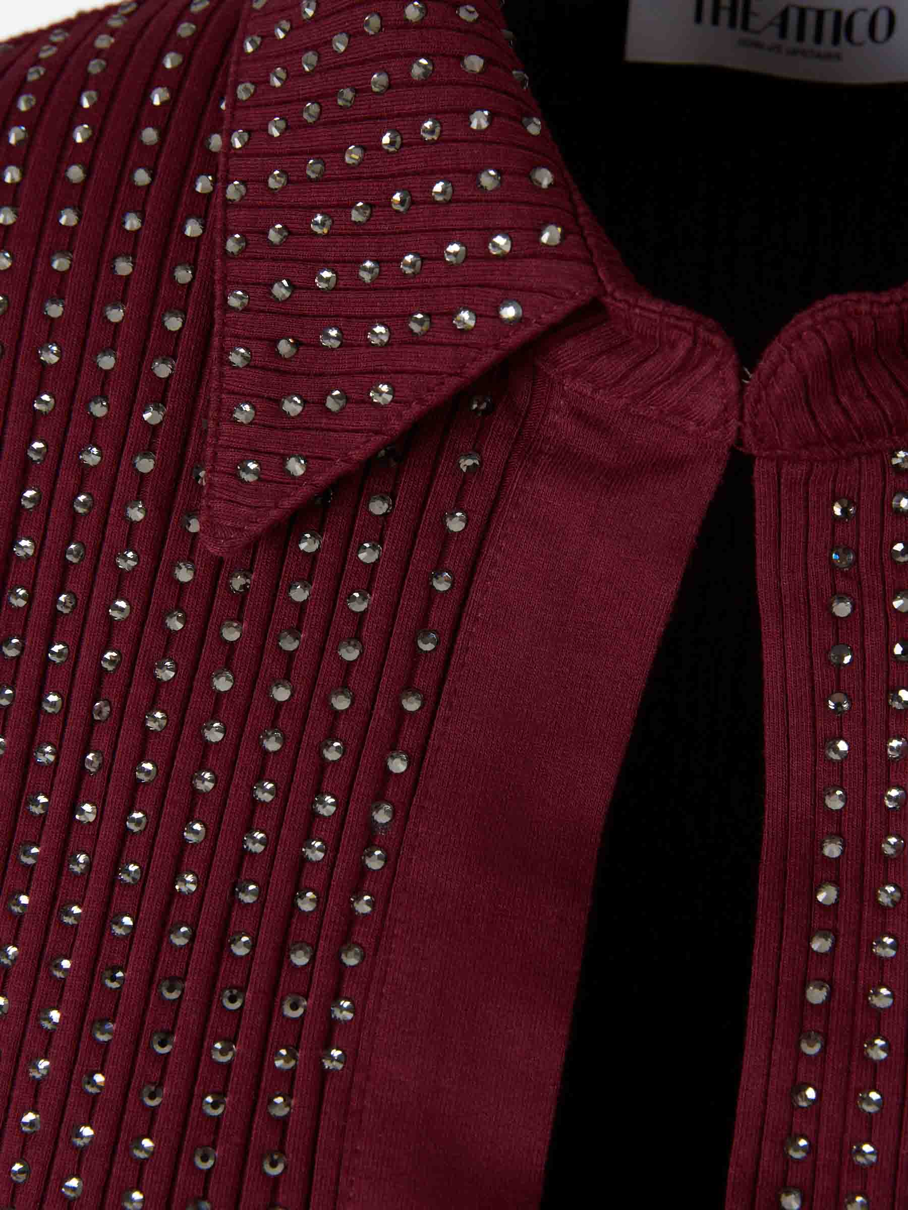 The Attico Mujer Barcelona Vestido Punto Strass color Burdeos sku 731-006076 01 - Foto 3