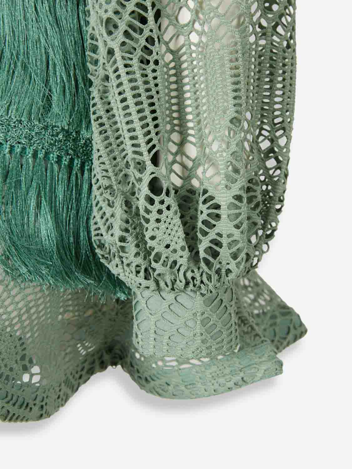 PatBo Mujer Barcelona Vestido Flecos Mini color Verde sku 731-006101 01 - Foto 4