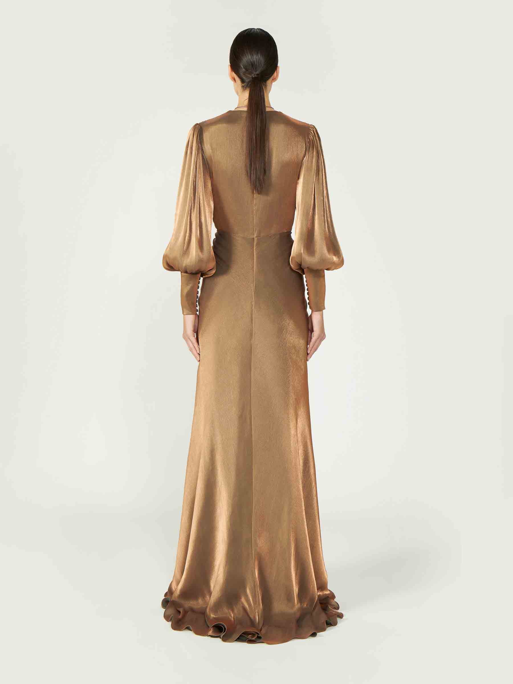 Costarellos Mujer Barcelona Vestido Maxi Adelia color Dorado sku 732-001424 02 - Foto 3