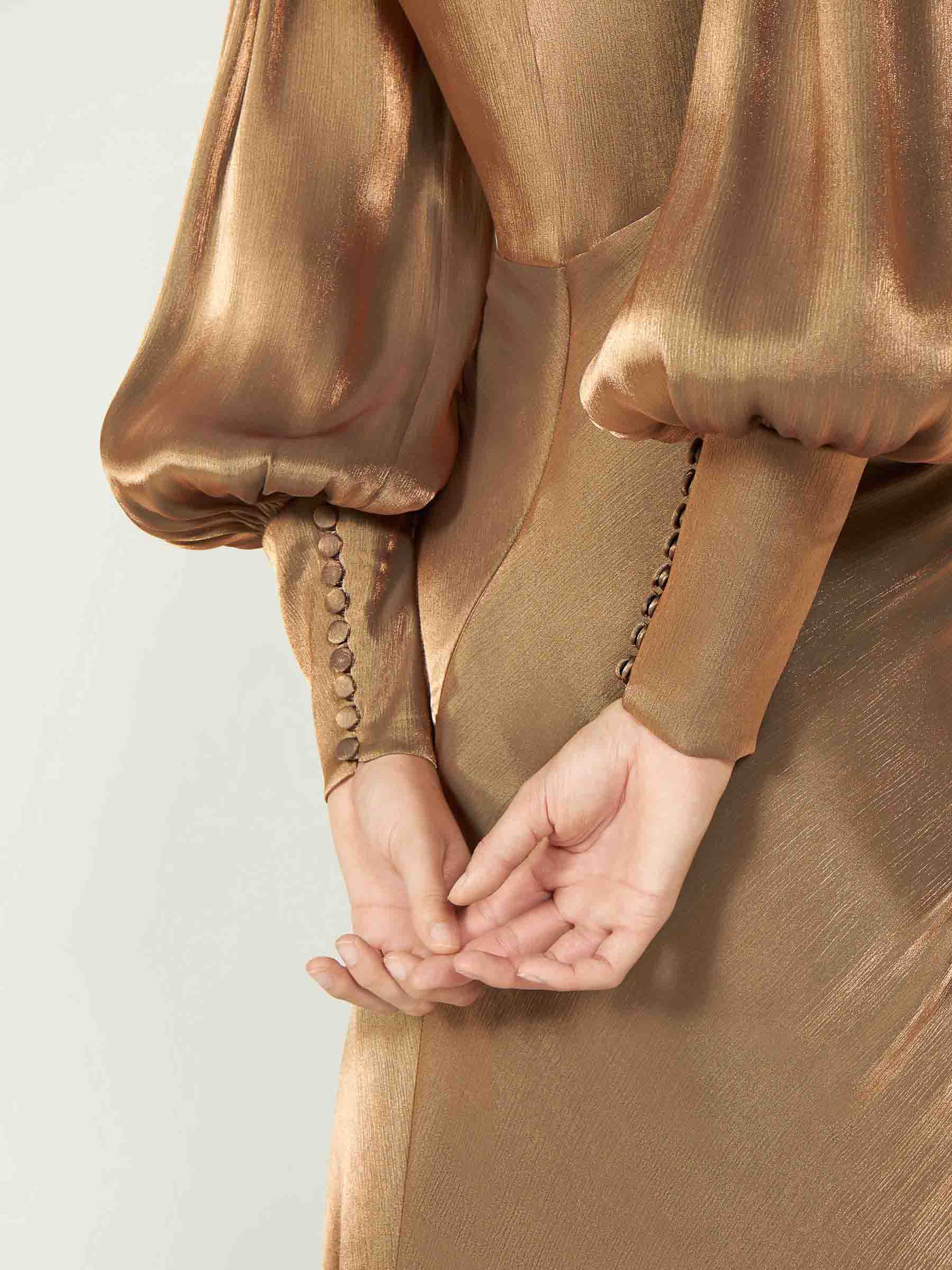 Costarellos Mujer Barcelona Vestido Maxi Adelia color Dorado sku 732-001424 02 - Foto 4