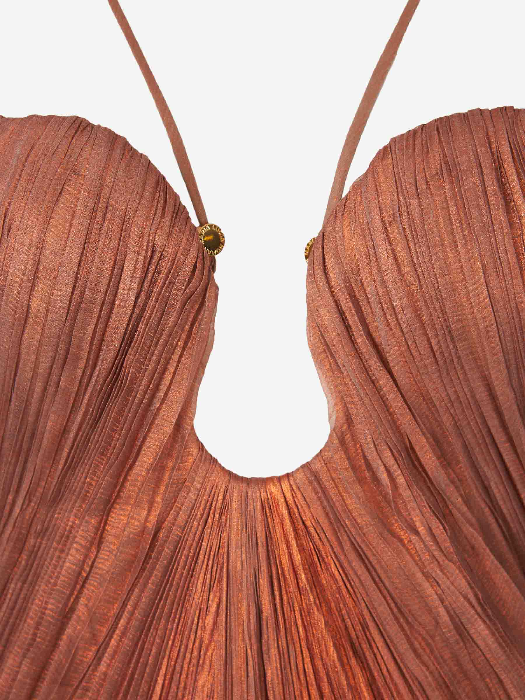 Maria Lucia Hohan Mujer Barcelona Vestido Maxi Raisa color Salmon sku 732-001510 02 - Foto 3