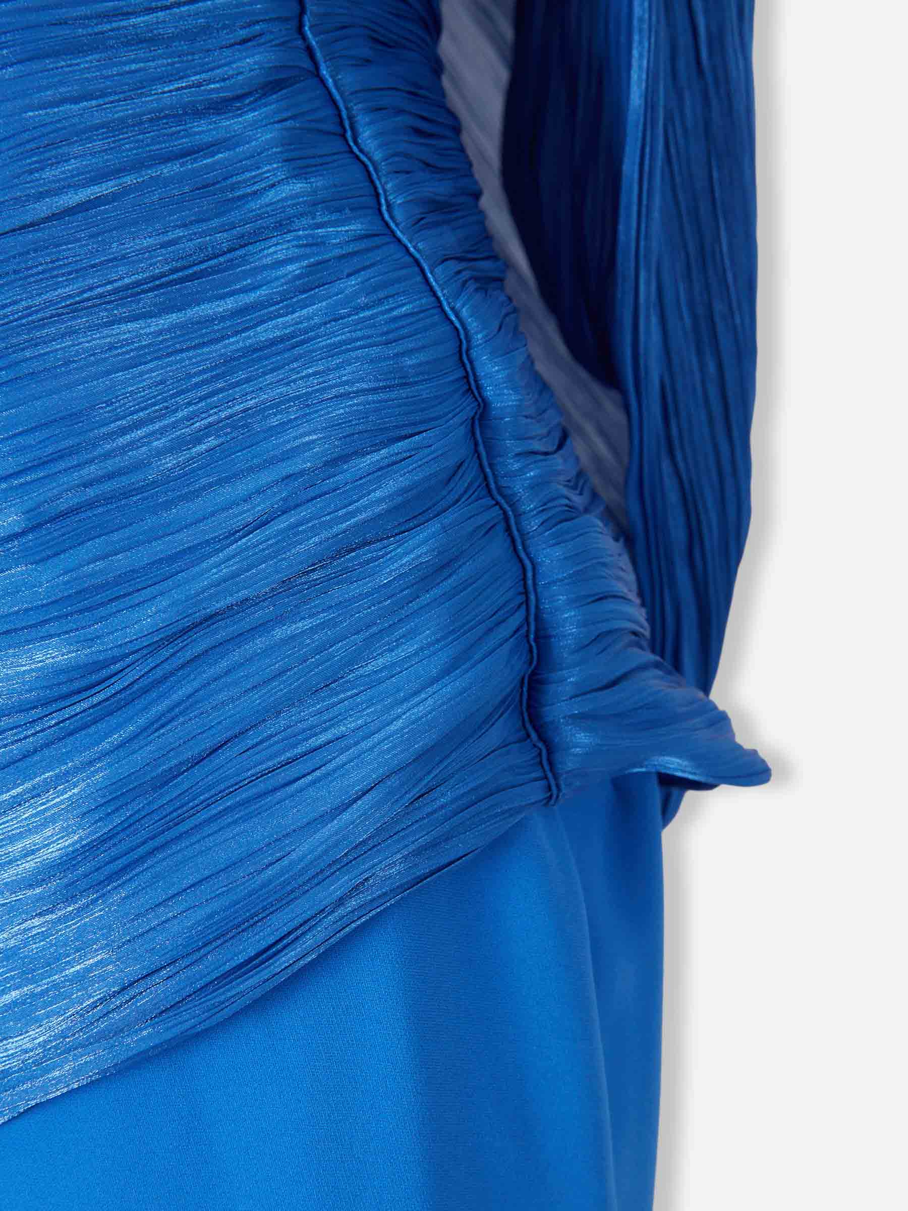 Marmar Halim Mujer Barcelona Vestido Maxi Plisado color Azul sku 732-001615 01 - Foto 4