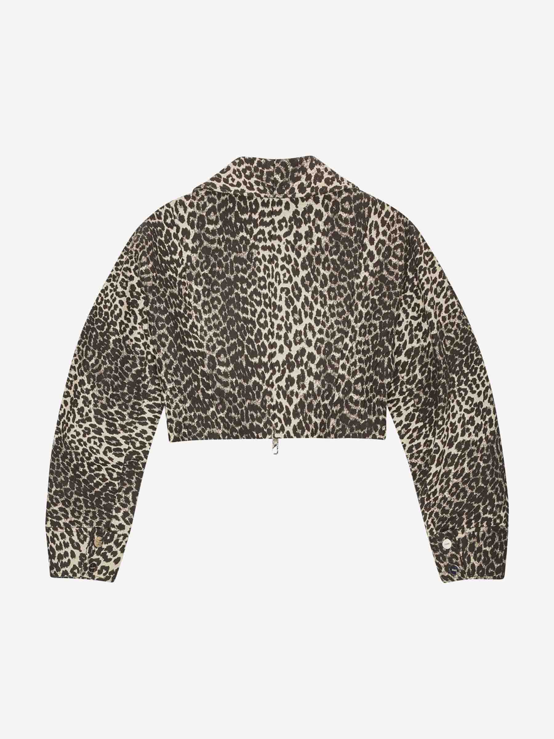 Ganni Mujer Barcelona Cazadora Cropped Cremallera color Leopardo sku 741-002227 01 - Foto 3