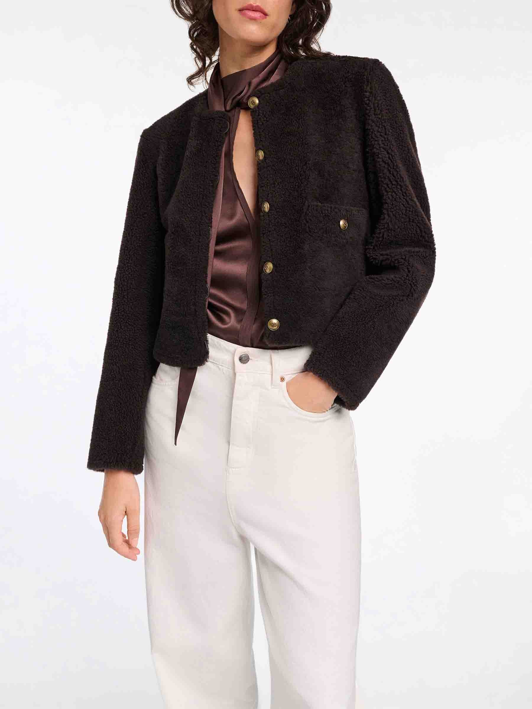 Dorothee Schumacher Mujer Barcelona Chaqueta Reversible Piel color Marrón Oscuro sku 741-002260 01 - Foto 4