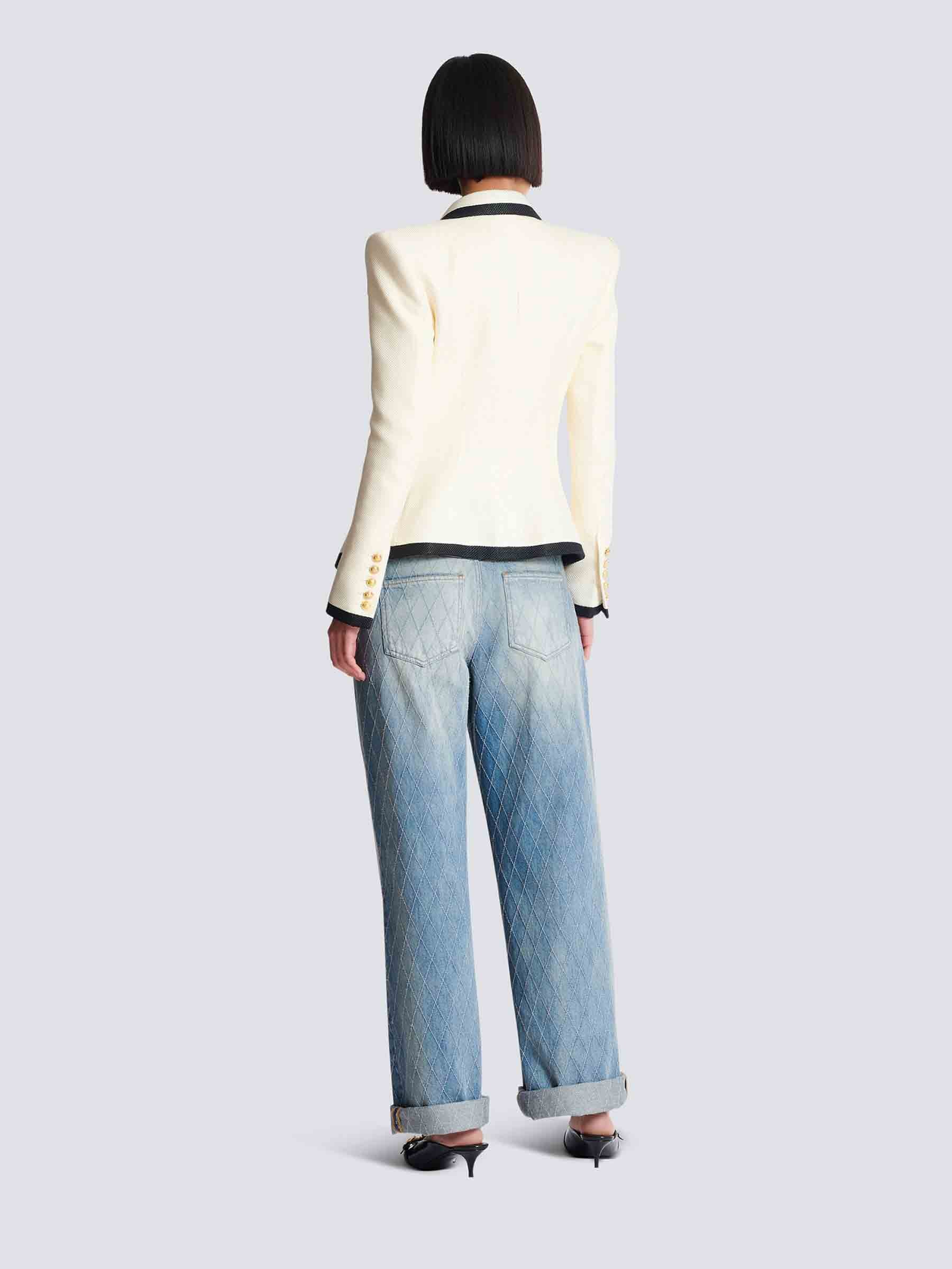 Balmain Mujer Barcelona Blazer Dos Tonos color Crema sku 741-002273 01 - Foto 3