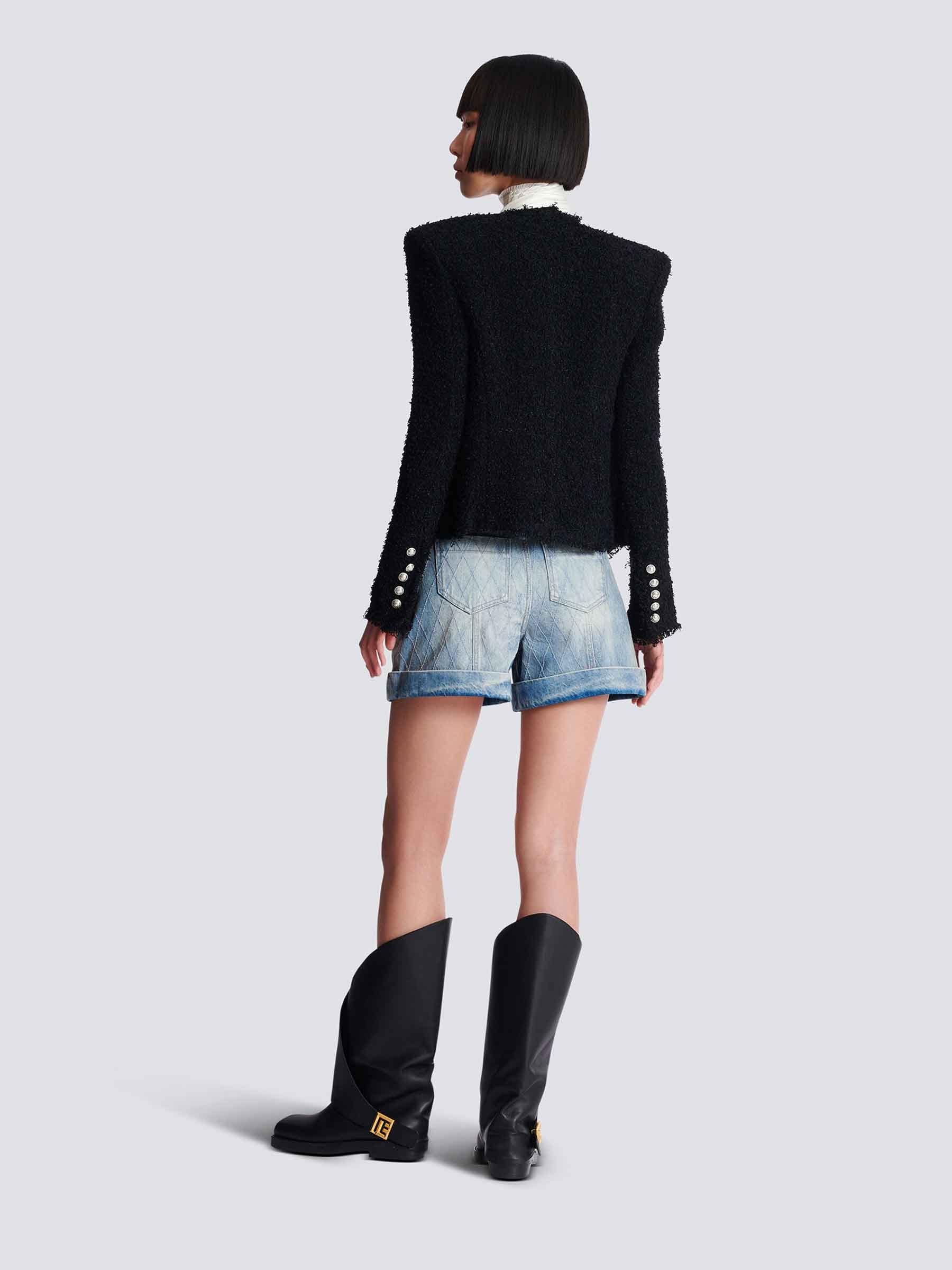 Balmain Mujer Barcelona Chaqueta Tweed color Negro sku 741-002282 01 - Foto 3