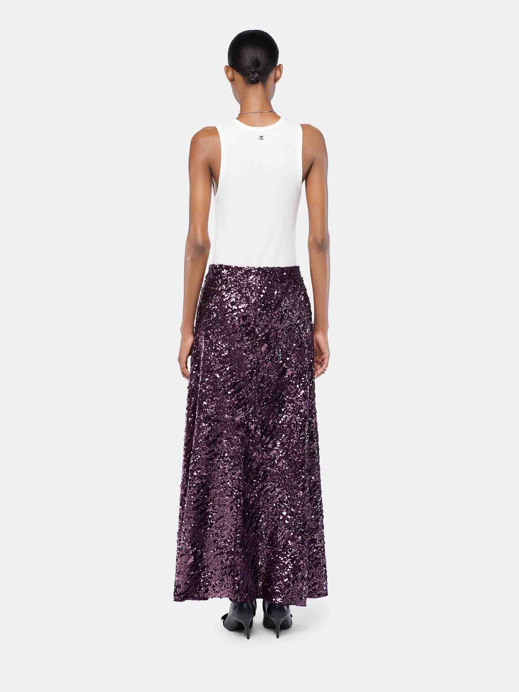Rabanne Mujer Barcelona Falda Midi Sequin color Violeta sku 750-001701 01 - Foto 3