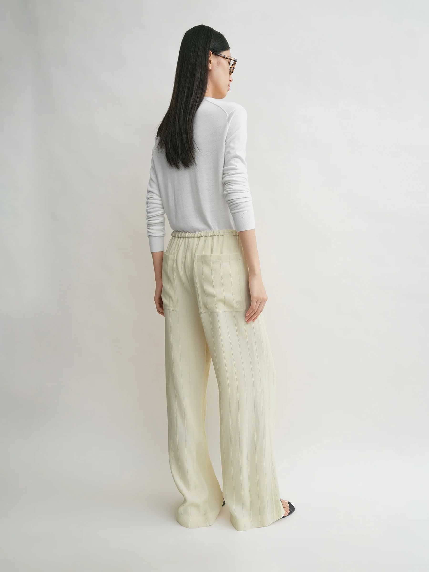 TOTEME Mujer Barcelona Pantalones Rayas Lino color Crema sku 761-003772 01 - Foto 3