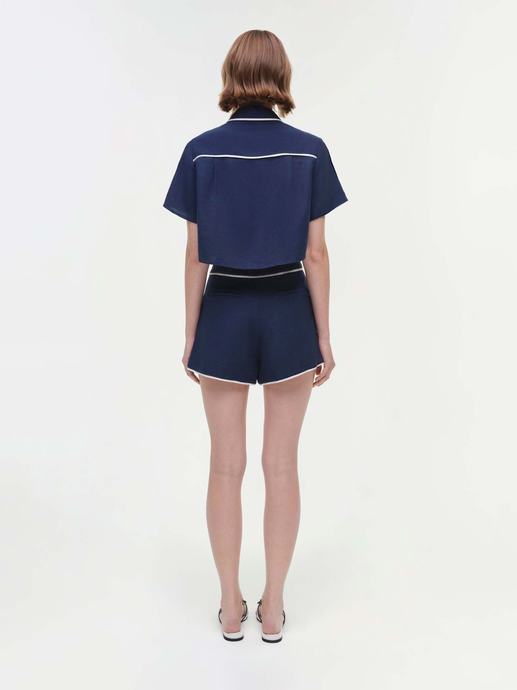 Simkhai Mujer Barcelona Shorts Crosby Viscosa color Azul Noche sku 762-000500 01 - Foto 2