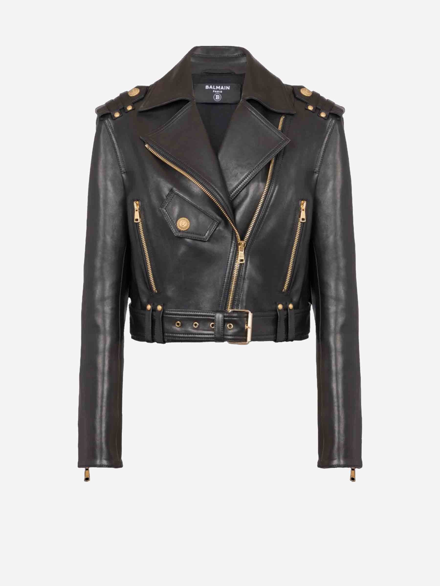 Balmain – Leather Zipper Jacket Mujer 772-001408 01