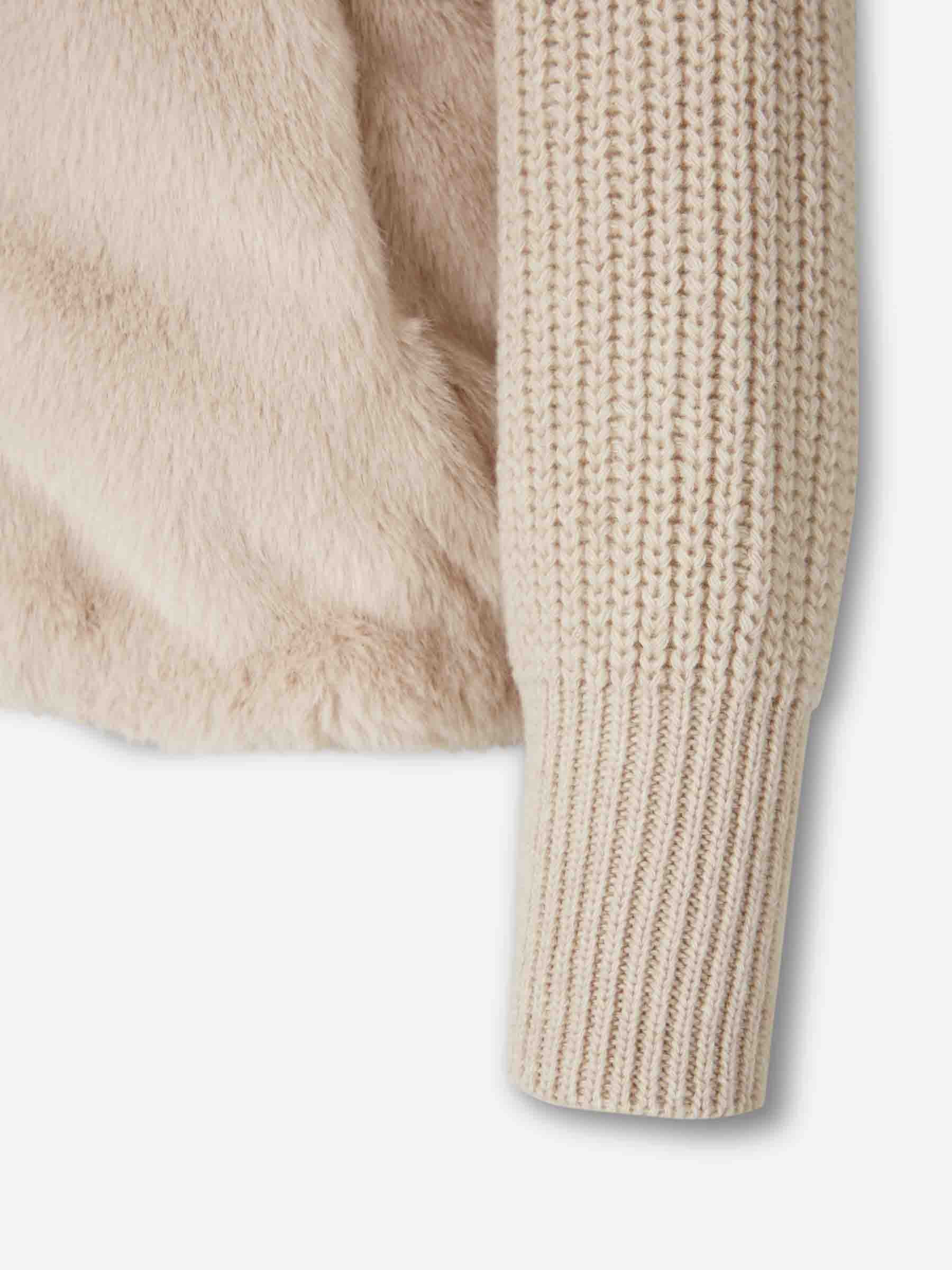 Herno Mujer Barcelona Chaqueta Faux Fur Tricot color Beige sku 772-001471 02 - Foto 4