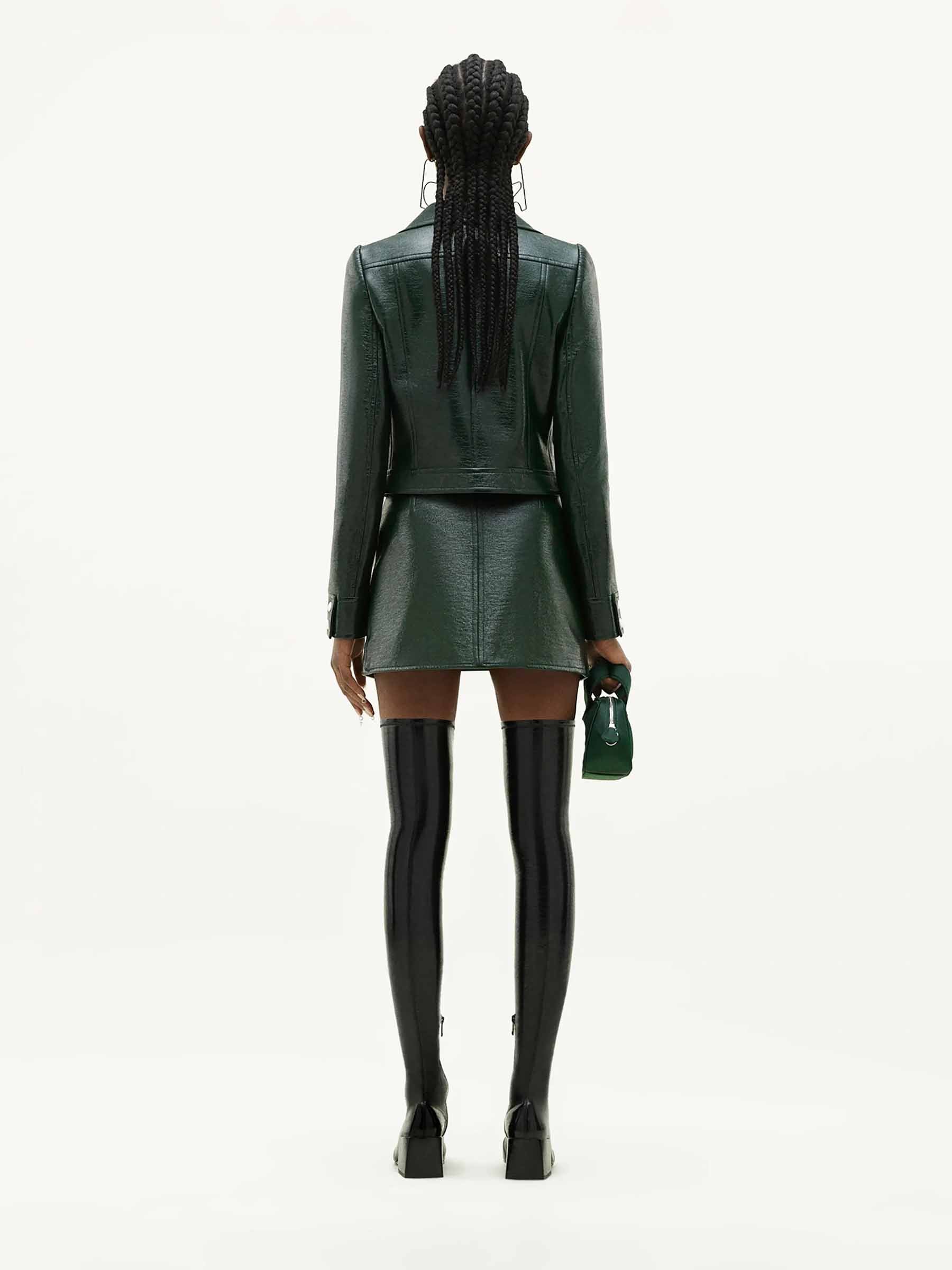 Courrèges Mujer Barcelona Chaqueta Biker Vinilo color Verde Jungla sku 772-001498 02 - Foto 3