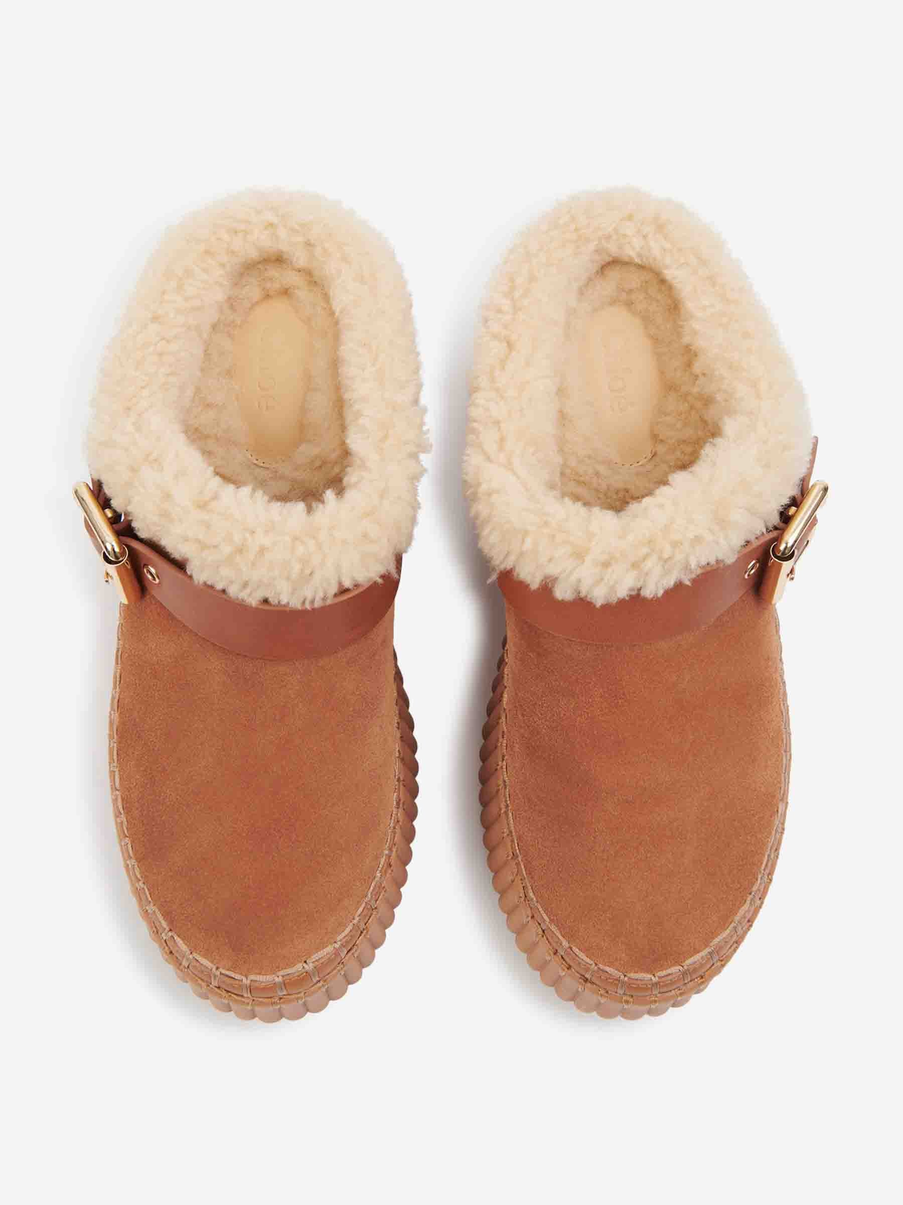 Chloé Mujer Barcelona Mules Cuña Nama color Marrón sku 802-000009 01 - Foto 3