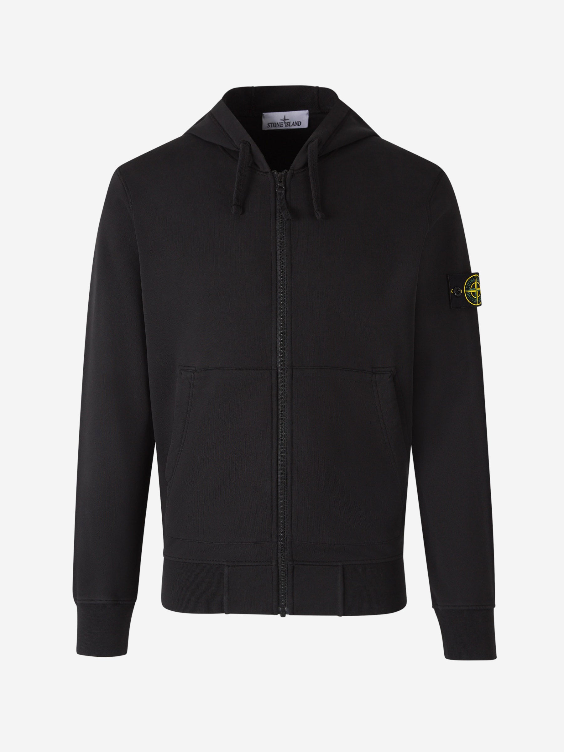 Sudadera Negra Sudadera Con Cremallera Sin Capucha Hombre Stone