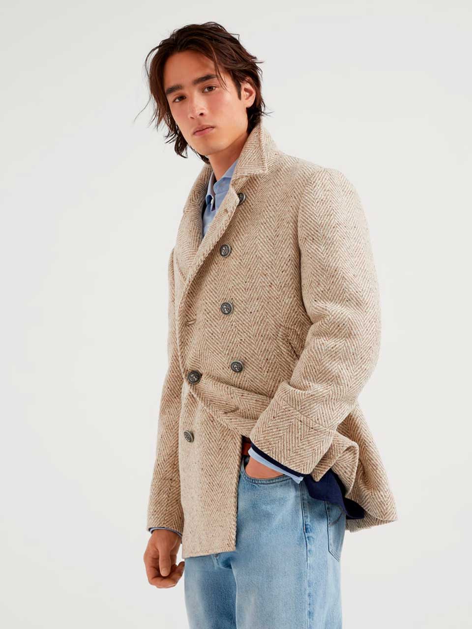 Brunello Cucinelli – Cappotto in lana a spina di pesce Hombre 502