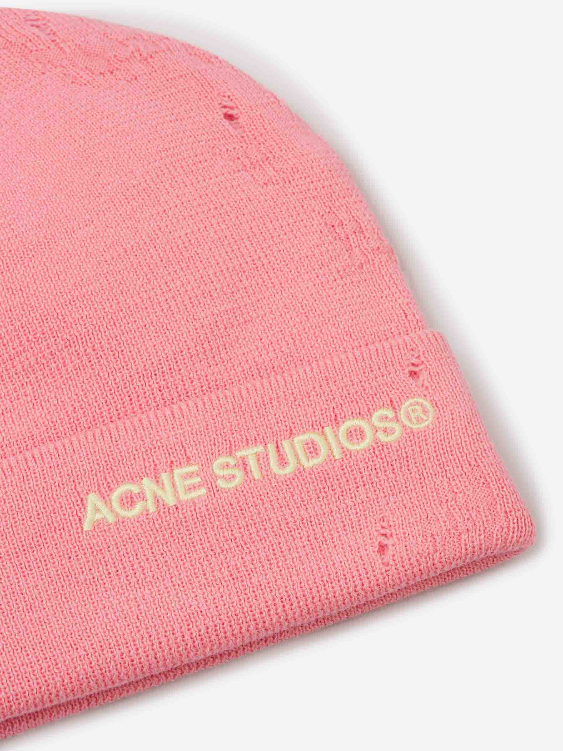 Acne Studios Hombre Barcelona Gorro Logo Desgastado color Rosa sku 695-001534 02 - Foto 3