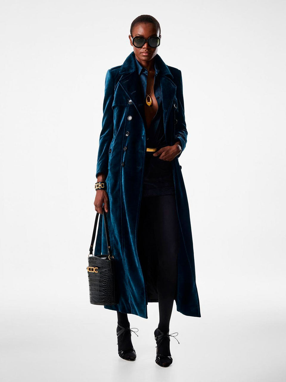 Velvet trench coat hotsell