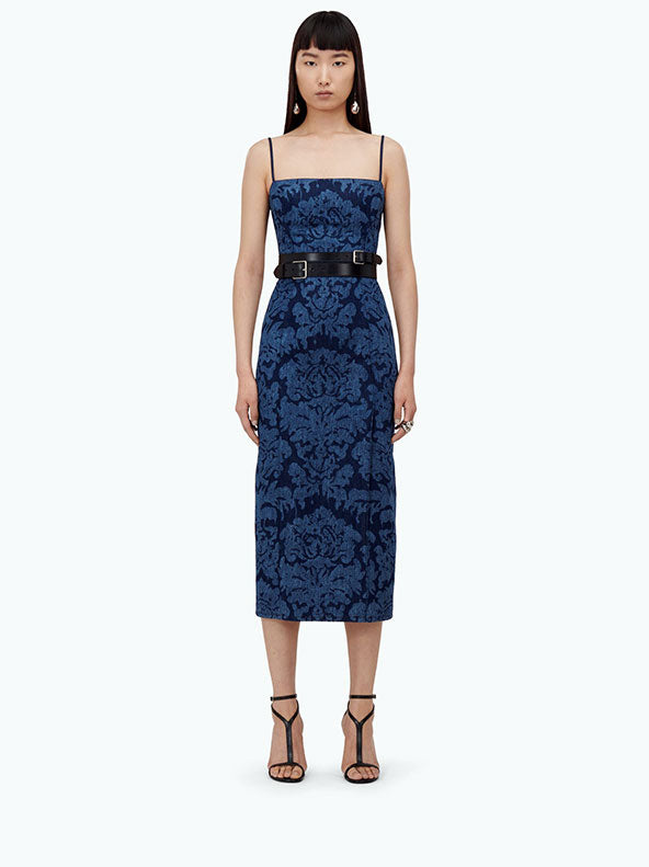 McQueen – Denim Midi Dress Mujer 721-000250 01