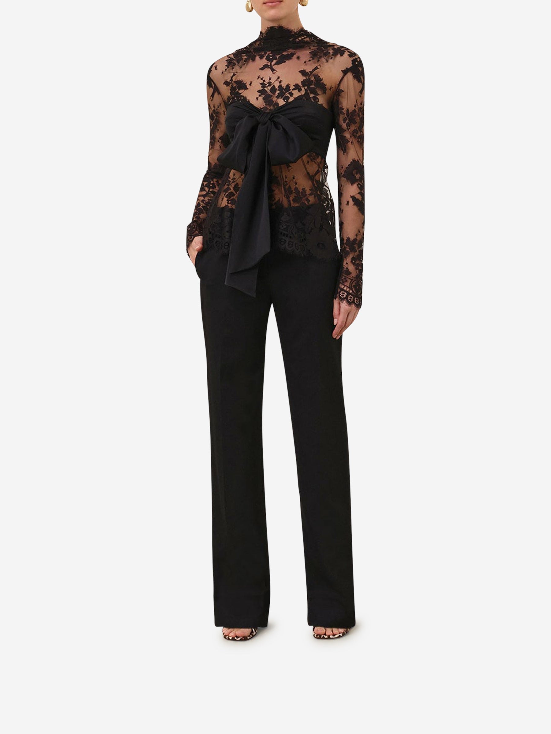 Zimmermann Mujer Barcelona Blusa Encaje Lazo color Negro sku 701-002149 00 - Foto 4